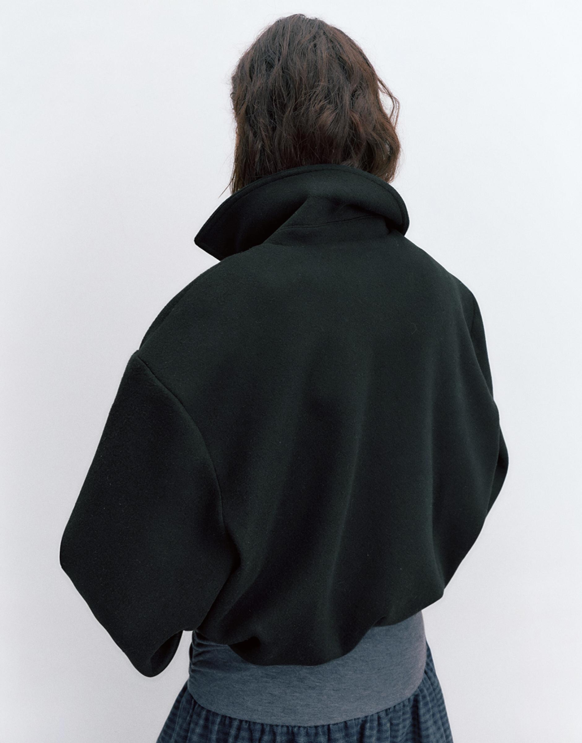 Yumuşak kumaş balon ceket - Görsel 8