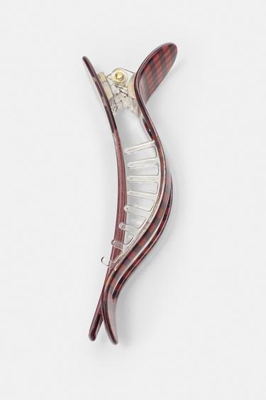 Checkered hair clip — Brown 5