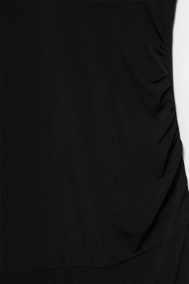 Short sleeve dress with gathering — Black 7