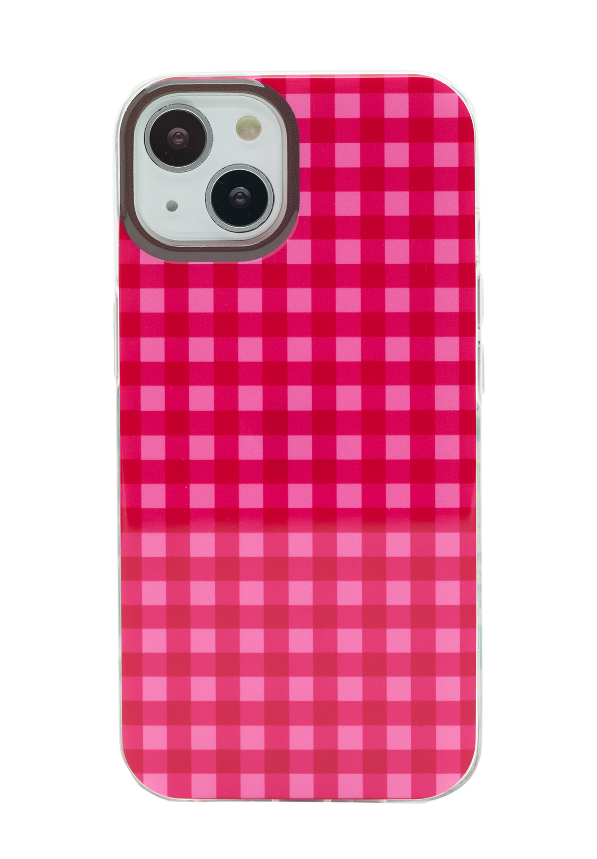 Gingham iPhone case — Fuchsia