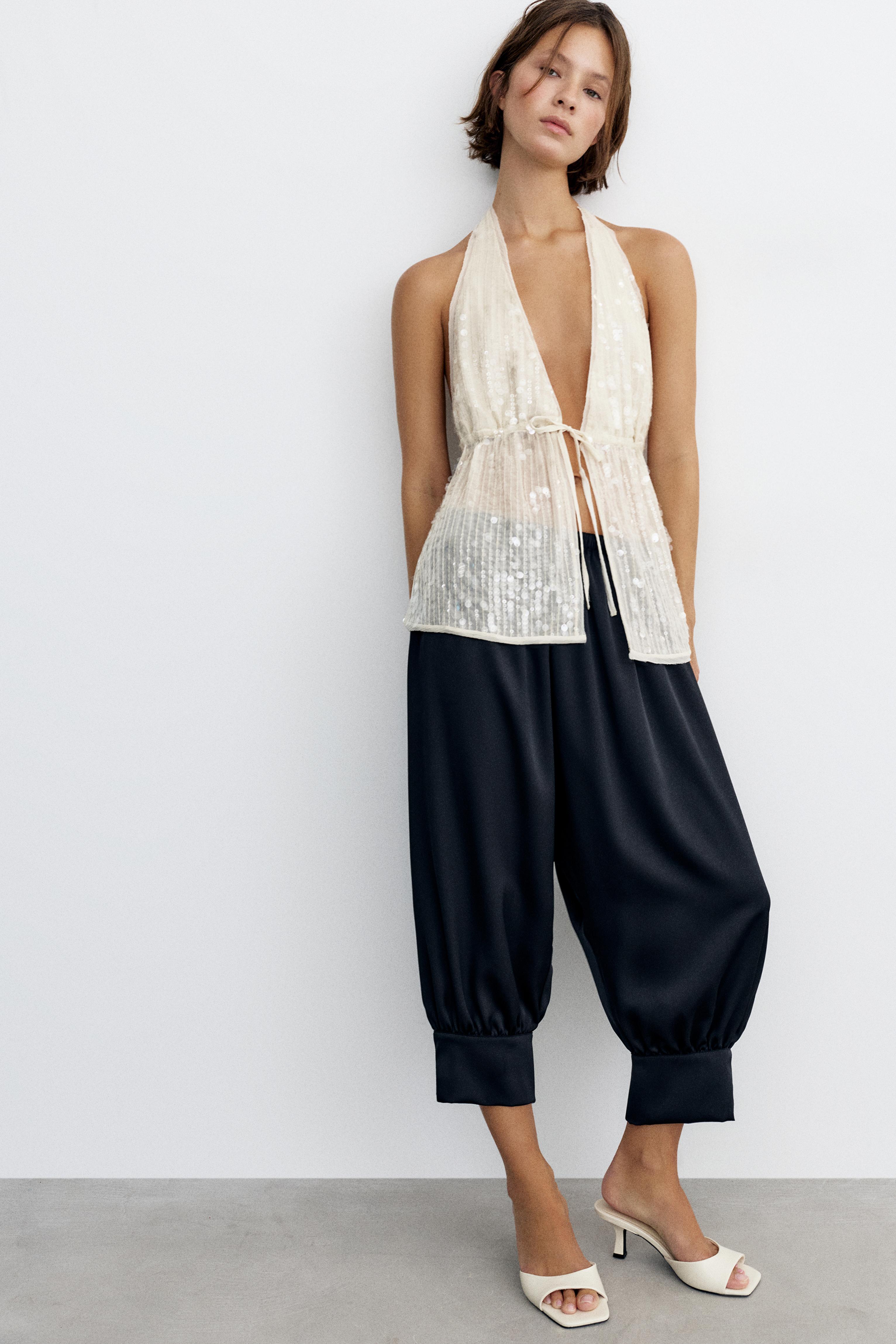 Sequin halter top — Ice