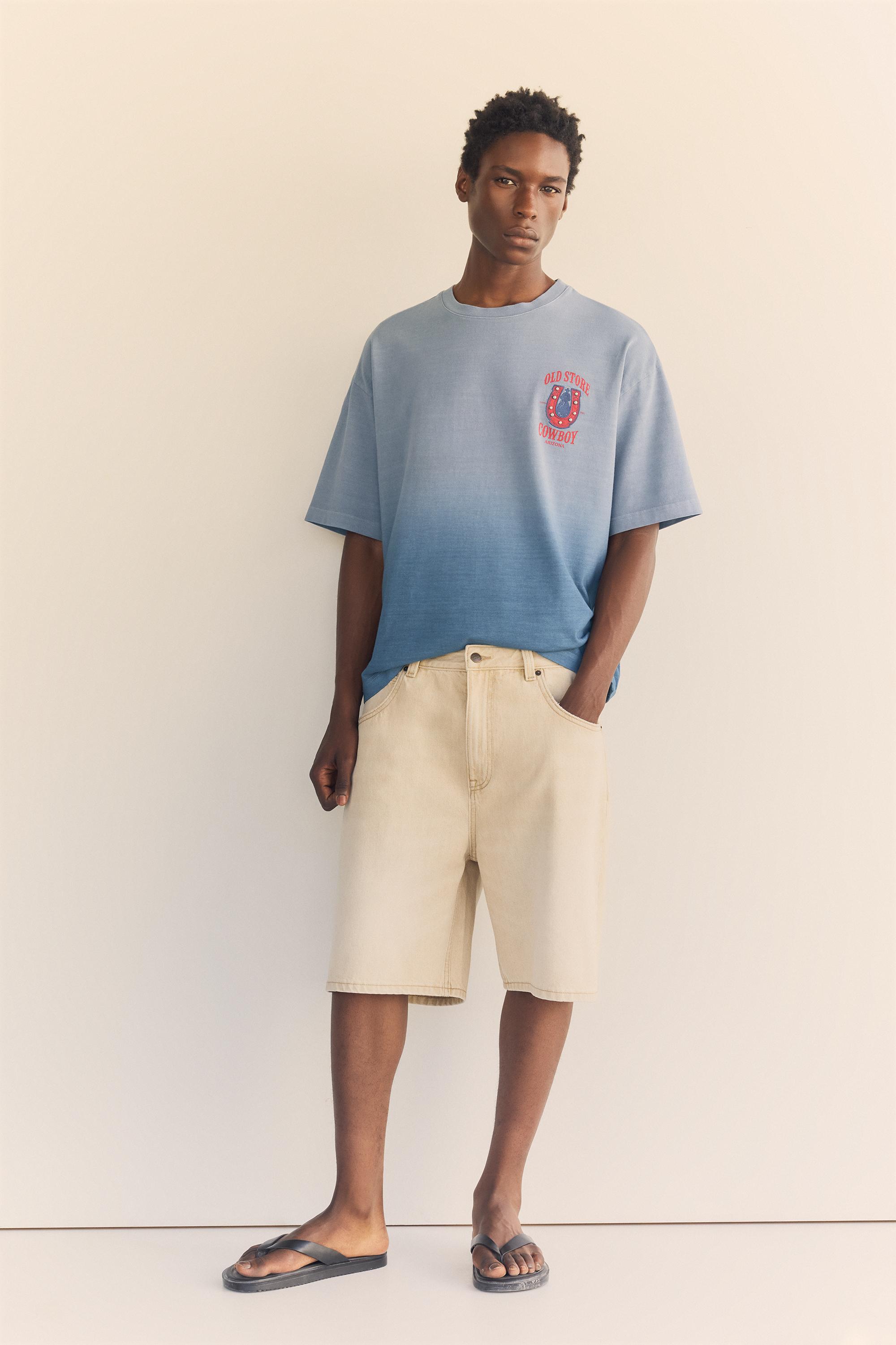 Ombré stud T-shirt — Blue