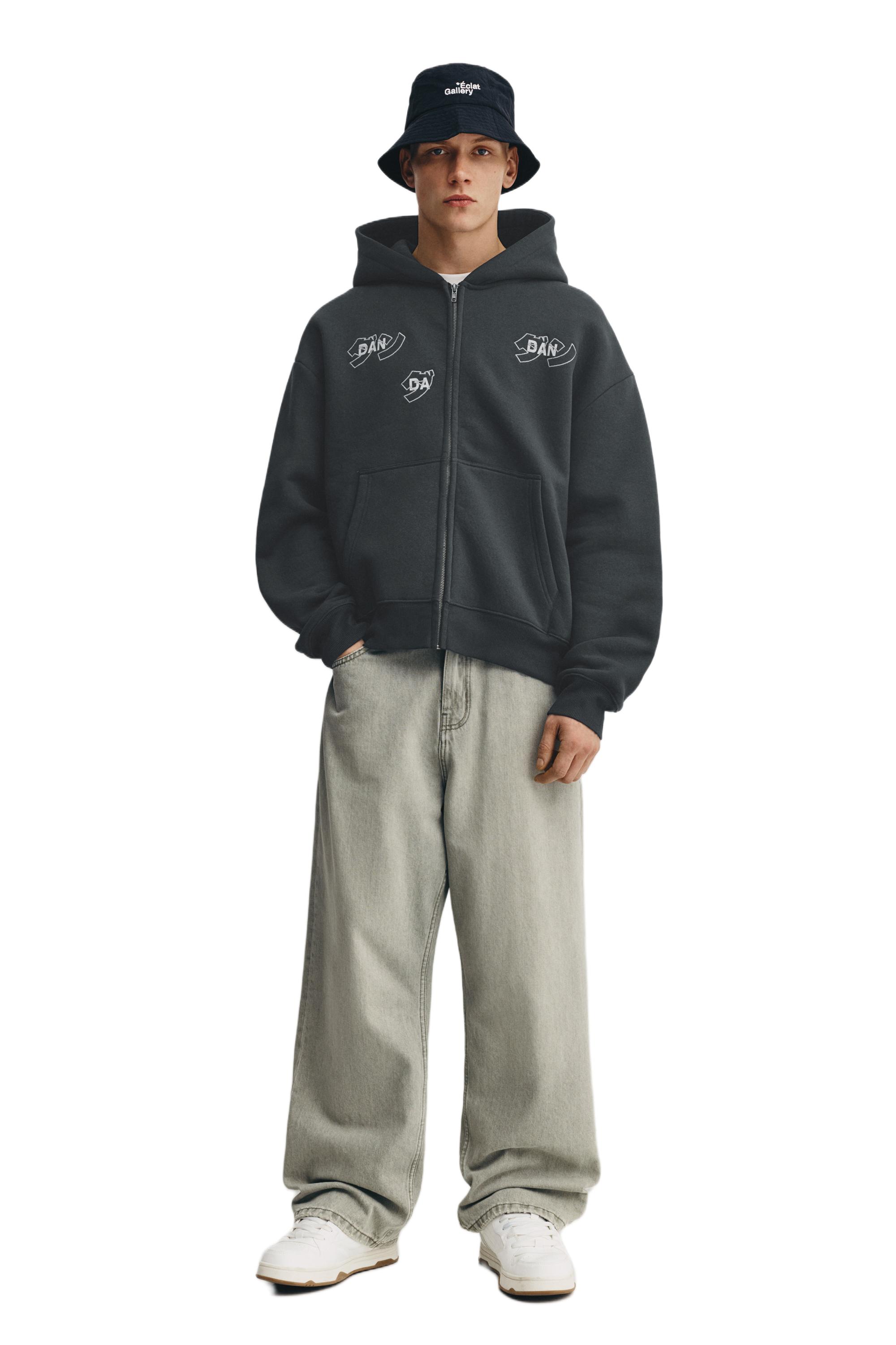 Dan Da Dan fermuarlı kapüşonlu sweatshirt - Görsel 13