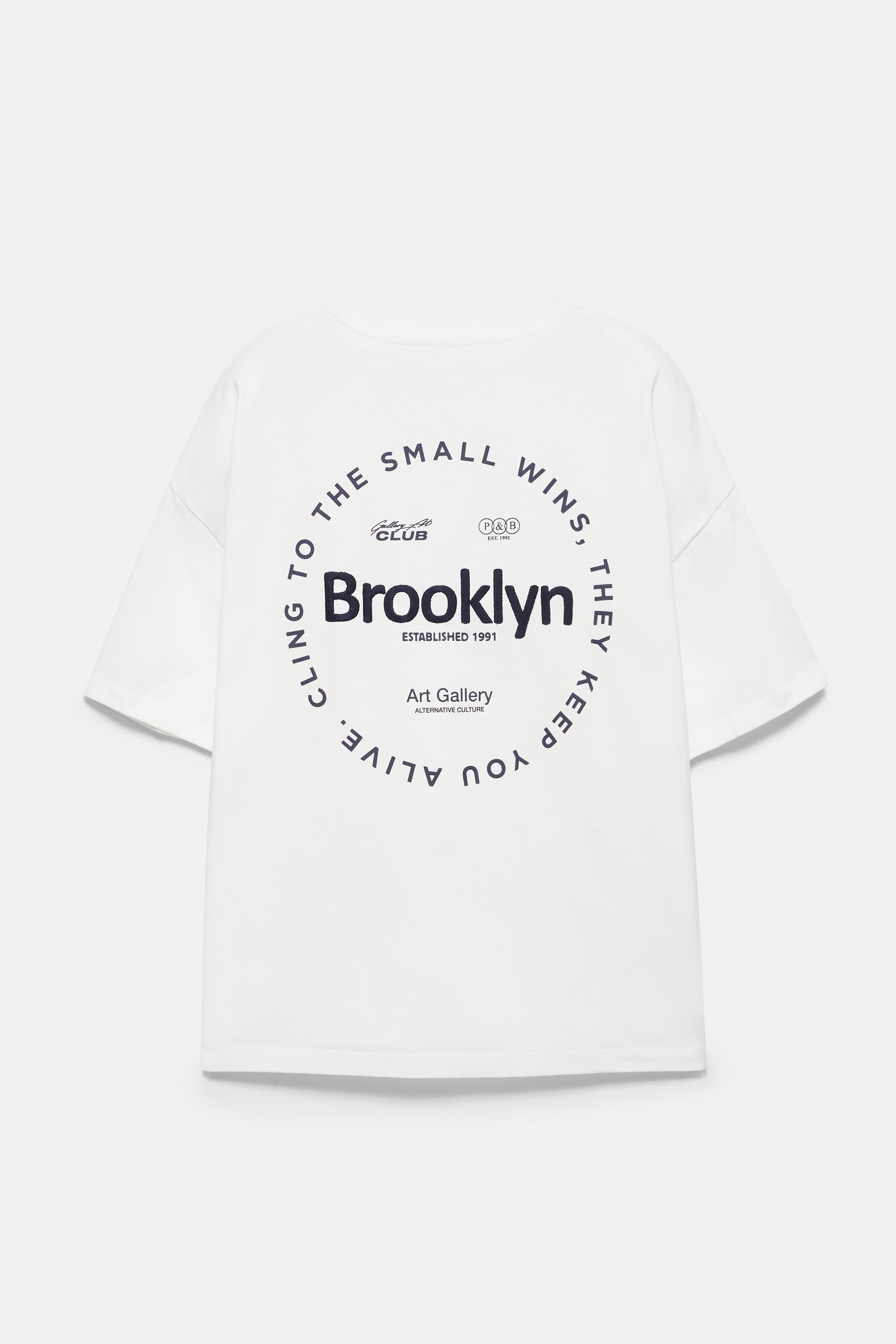 Brooklyn grafik baskılı relaxed tişört - Görsel 4