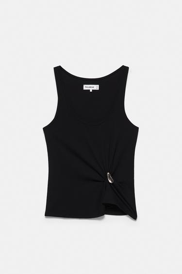 Metal appliqué tank top — Black 3