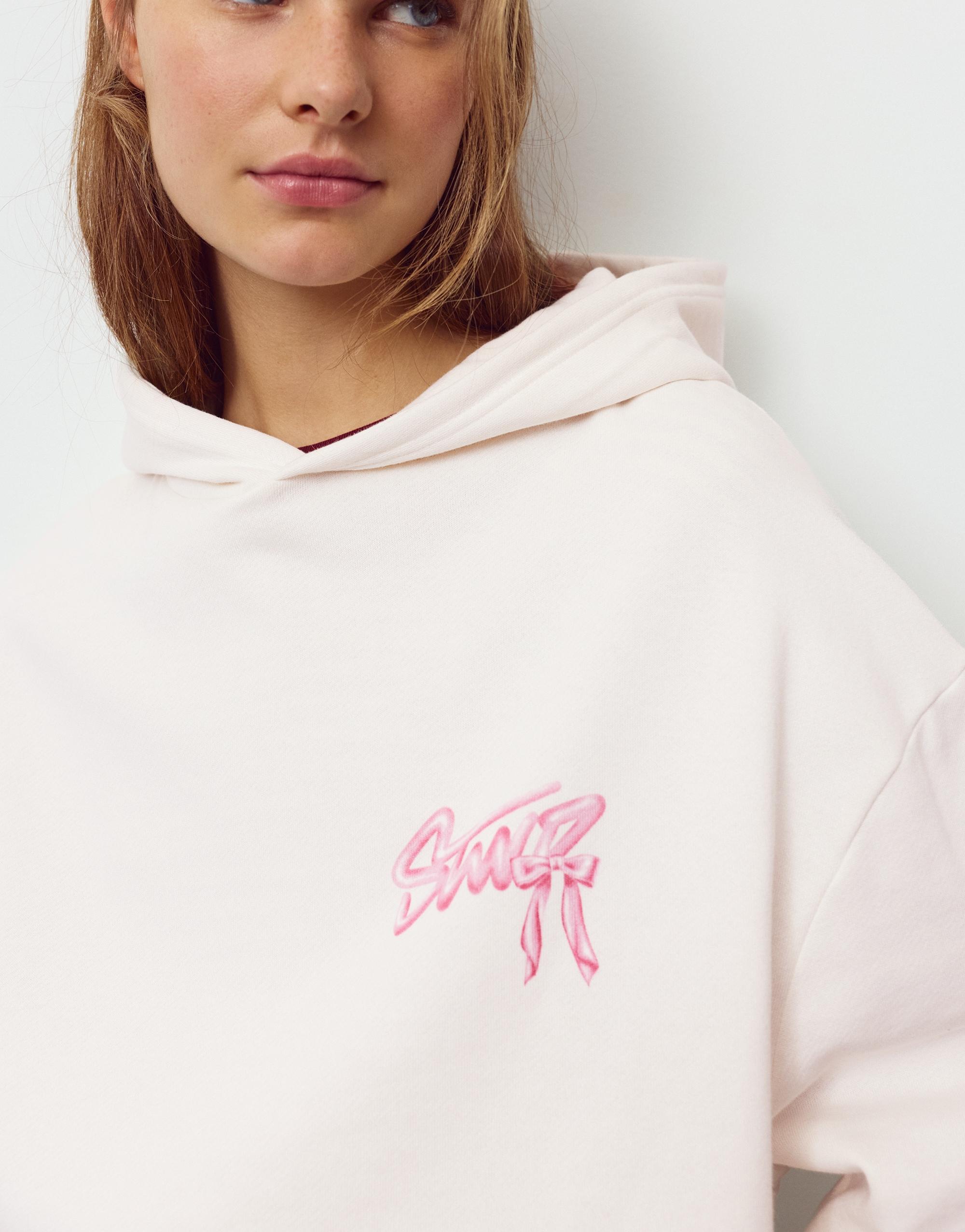 Fiyonk grafikli kapüşonlu sweatshirt - Görsel 31