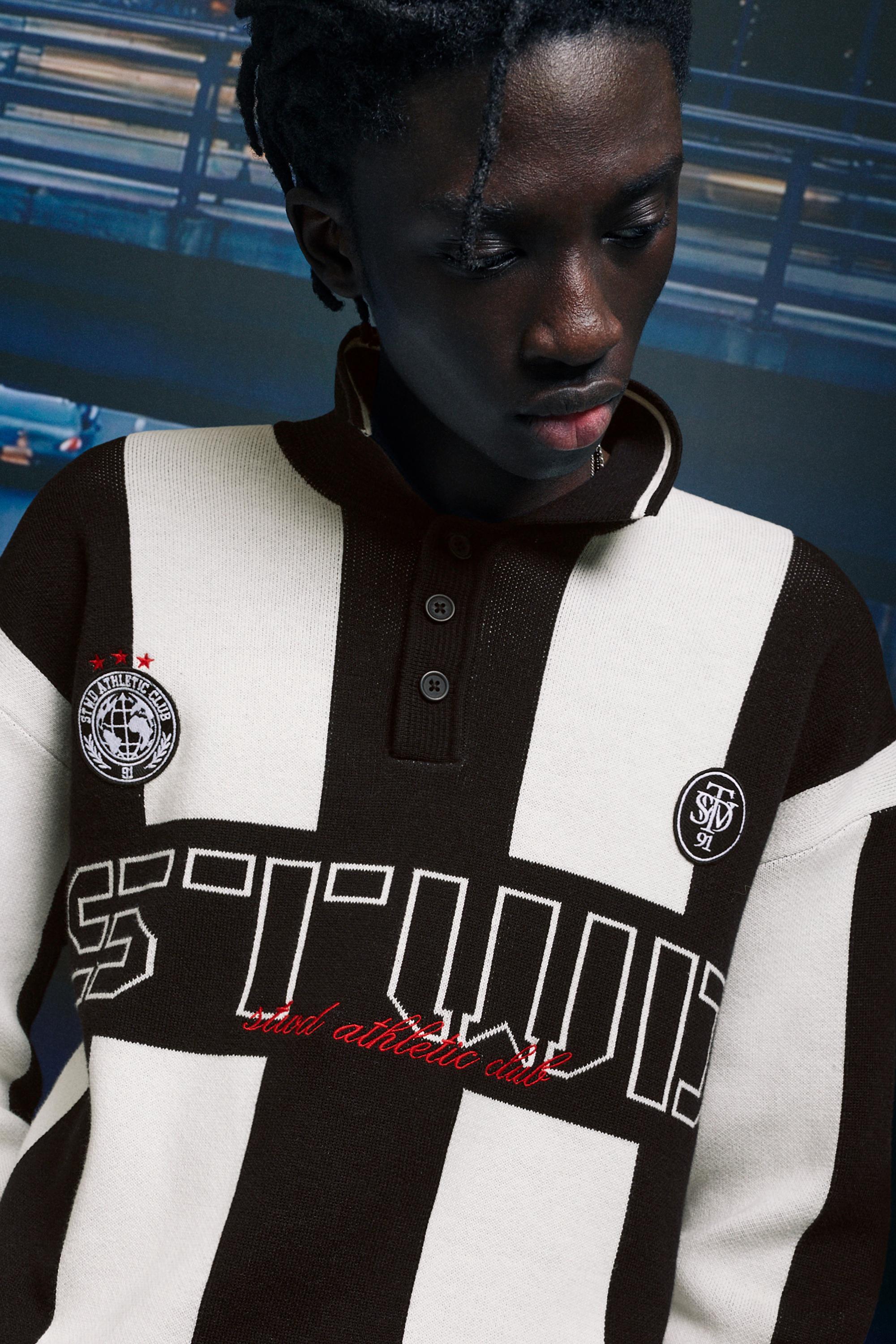 STWD knit polo shirt — White/Black