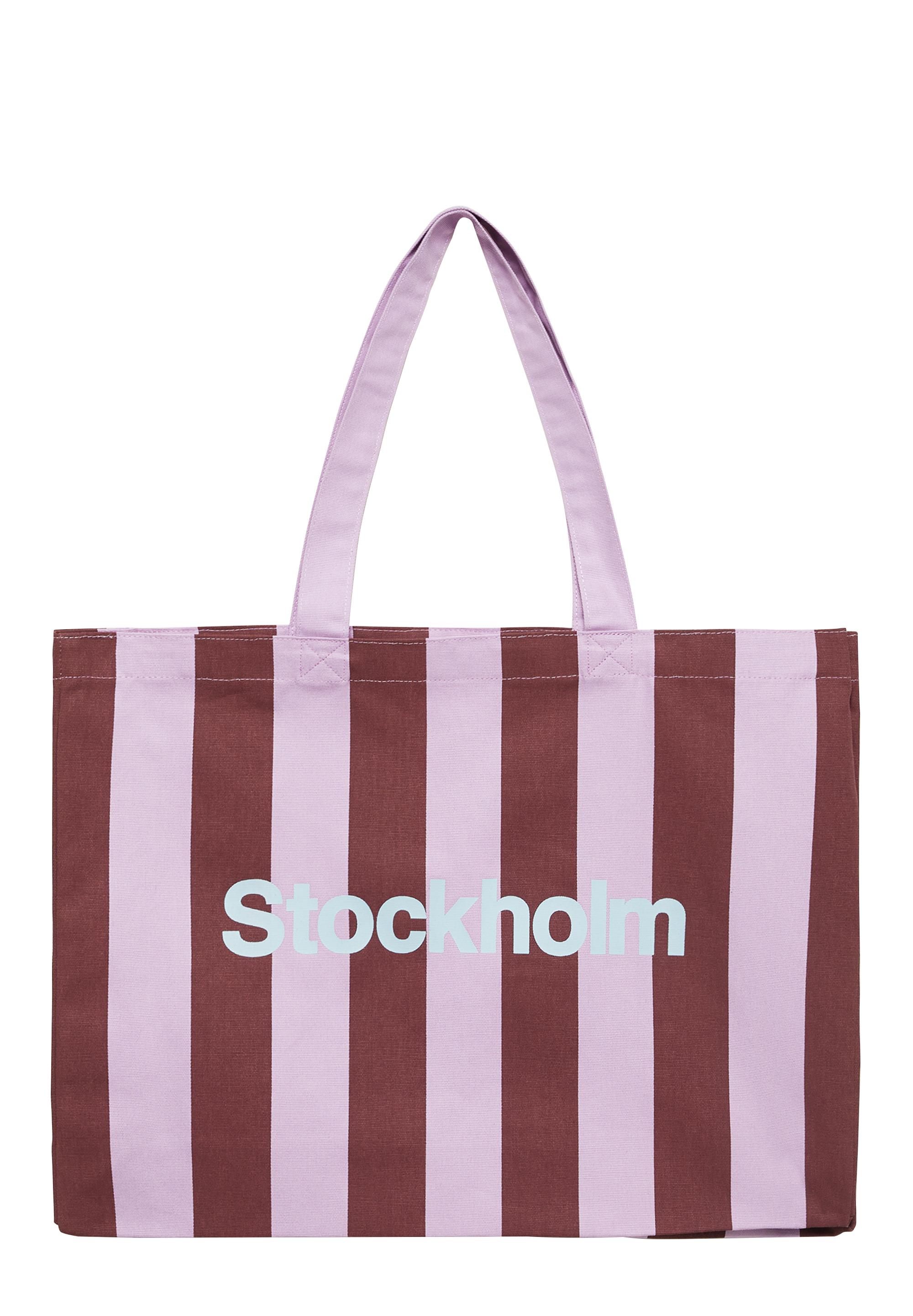 Striped city tote bag — Pink