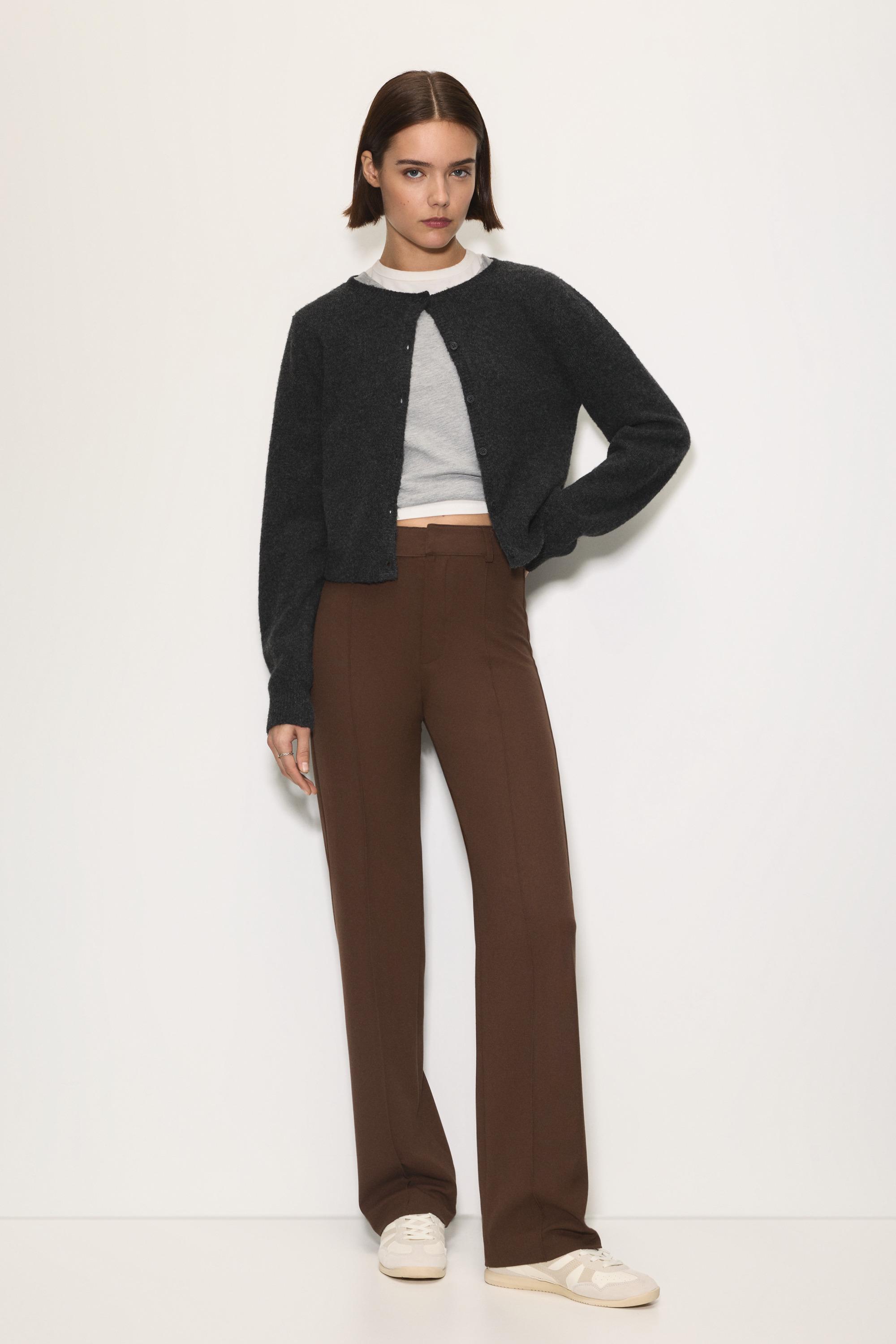 Smart trousers with seam detail — Brown