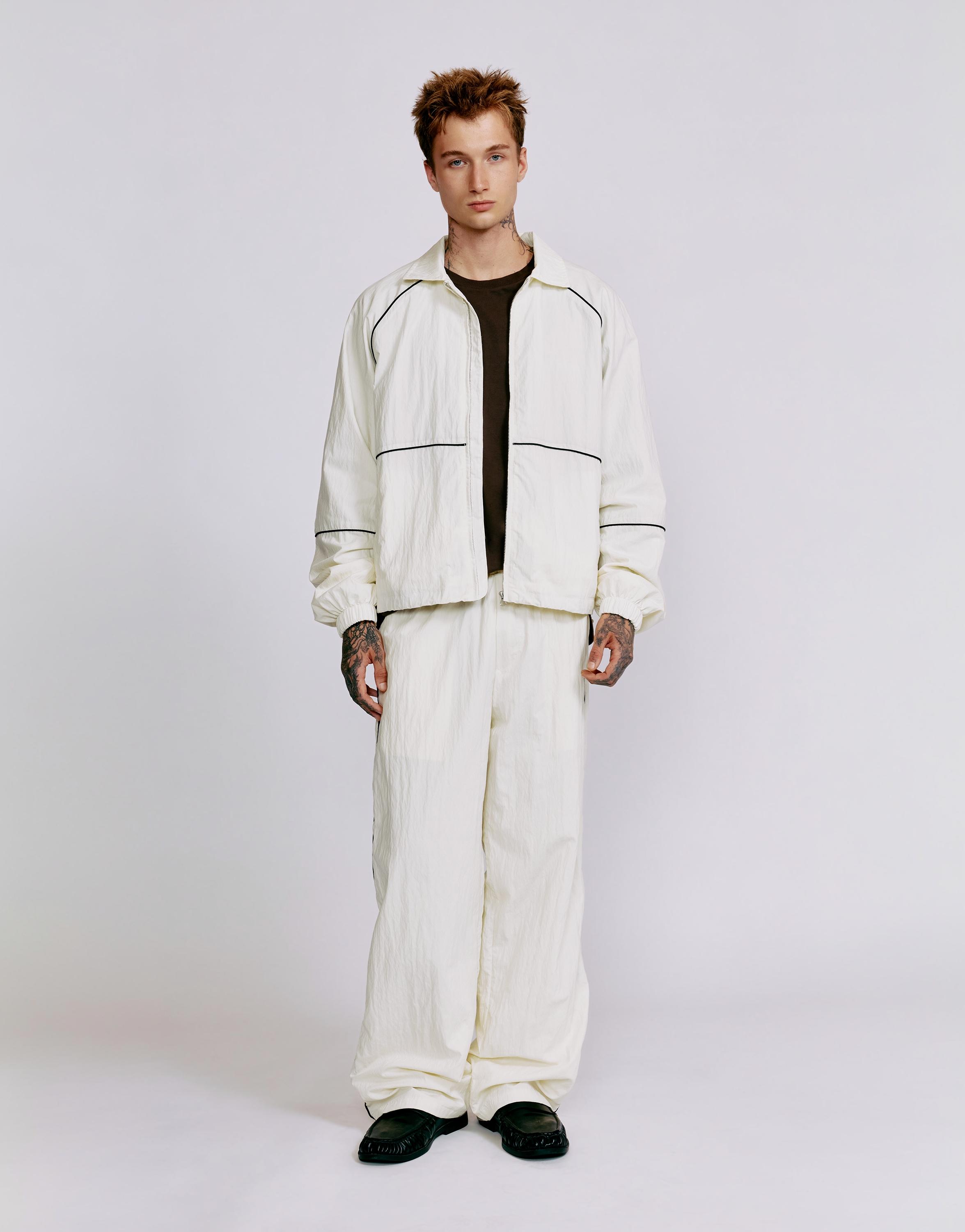 Lightweight contrast stitch jacket — Off white