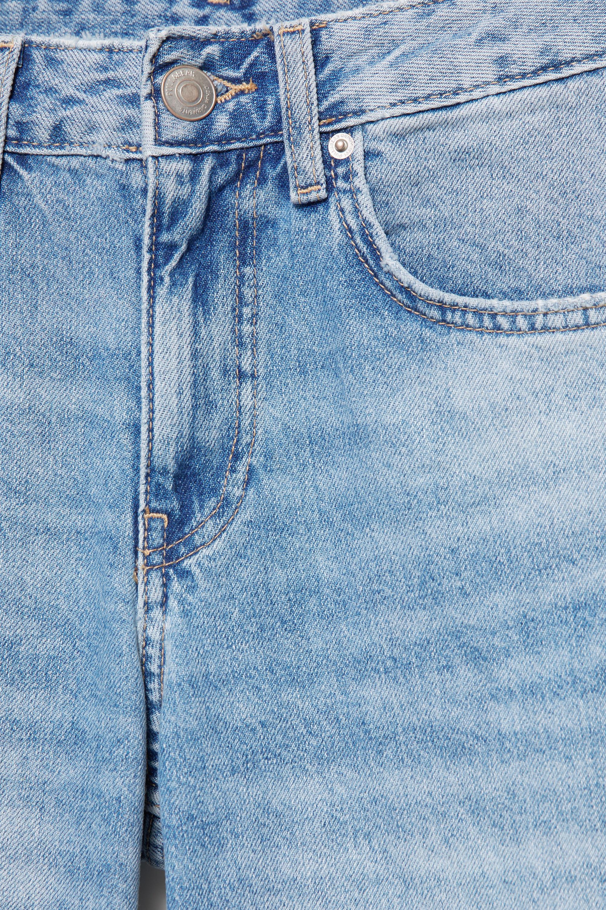 Low-rise barrel jeans — Medium blue