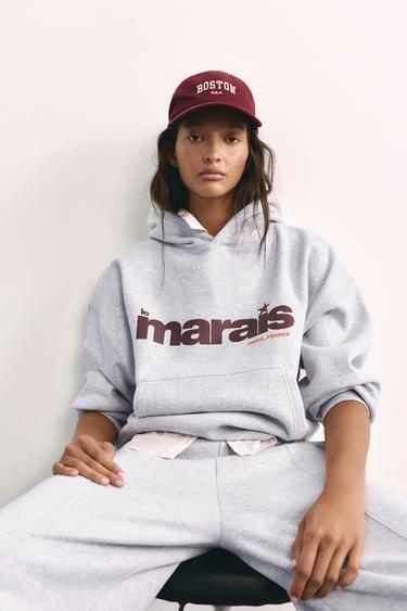 Star graphic hoodie — Grey marl 4