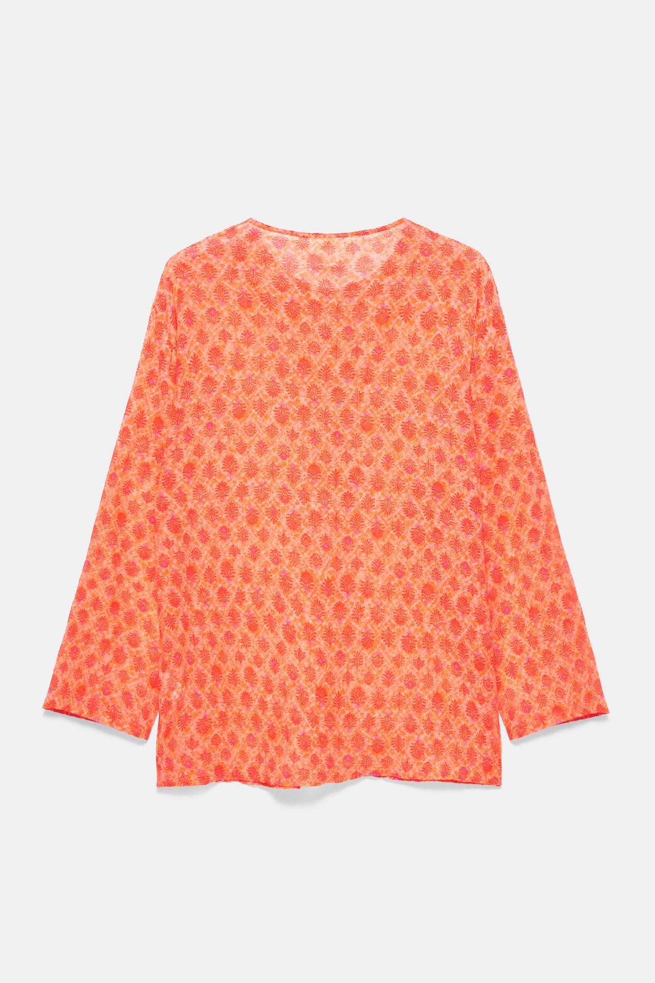 Printed flowing shirt — Orange