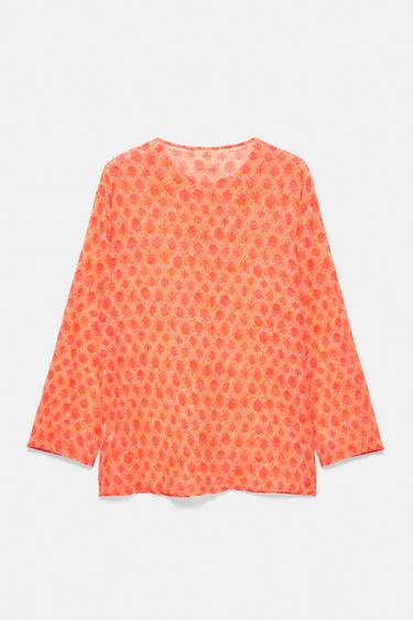 Printed flowing shirt — Orange 4