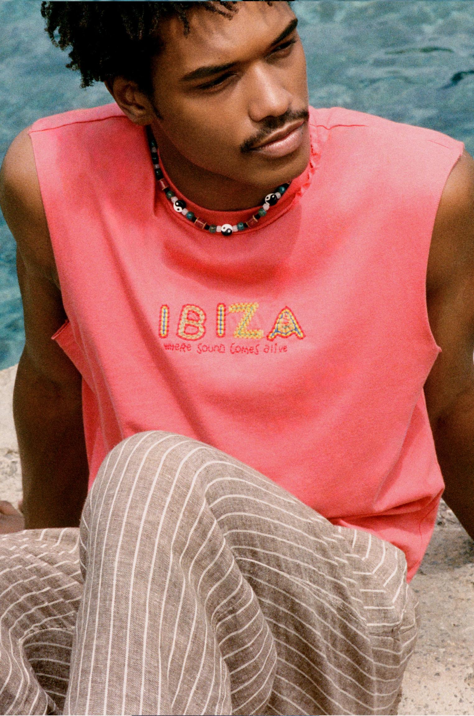 Boxy Ibiza vest top — Salmon pink