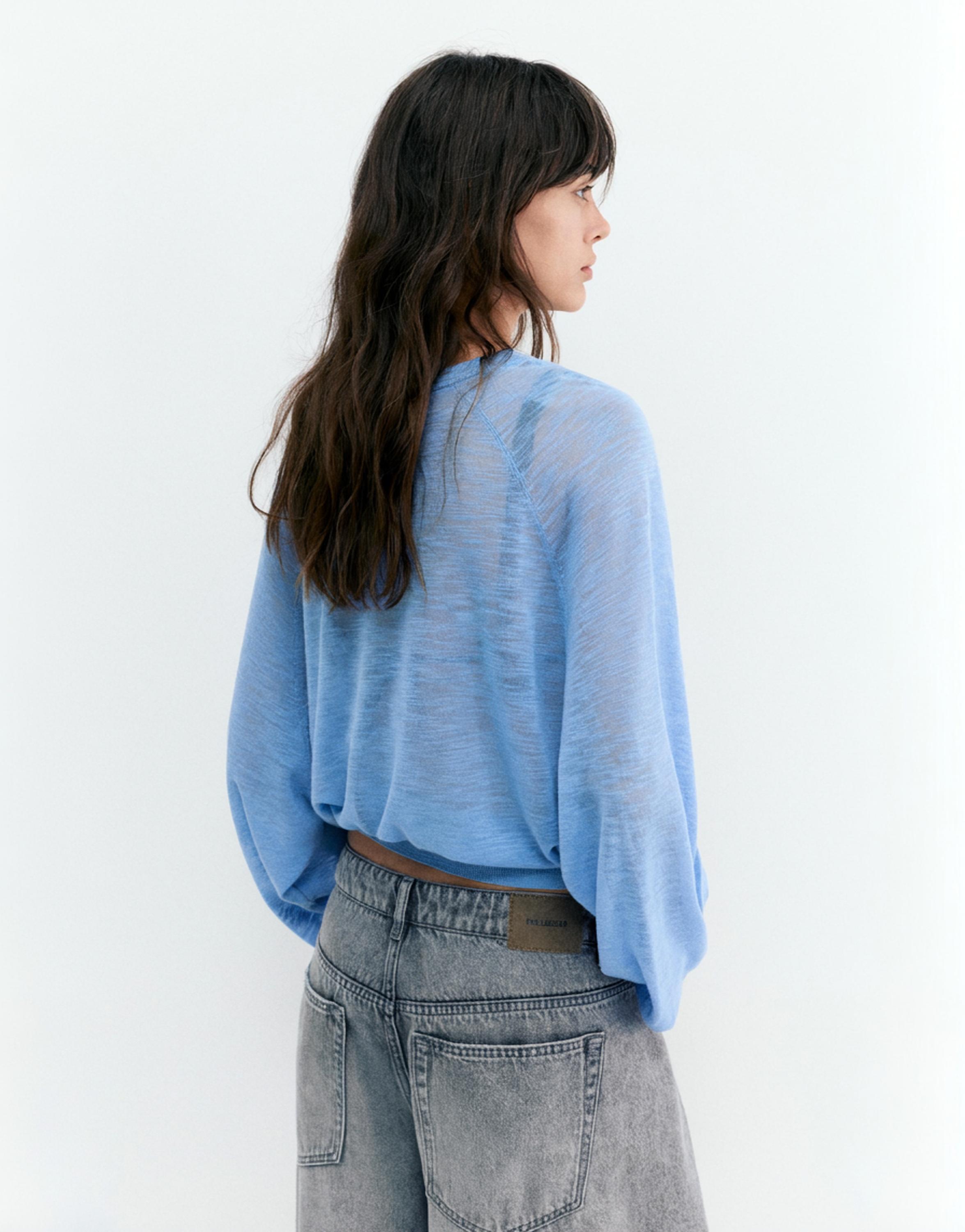 Light knit jumper — Blue