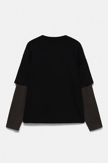 Double-layer long sleeve T-shirt — Black 7