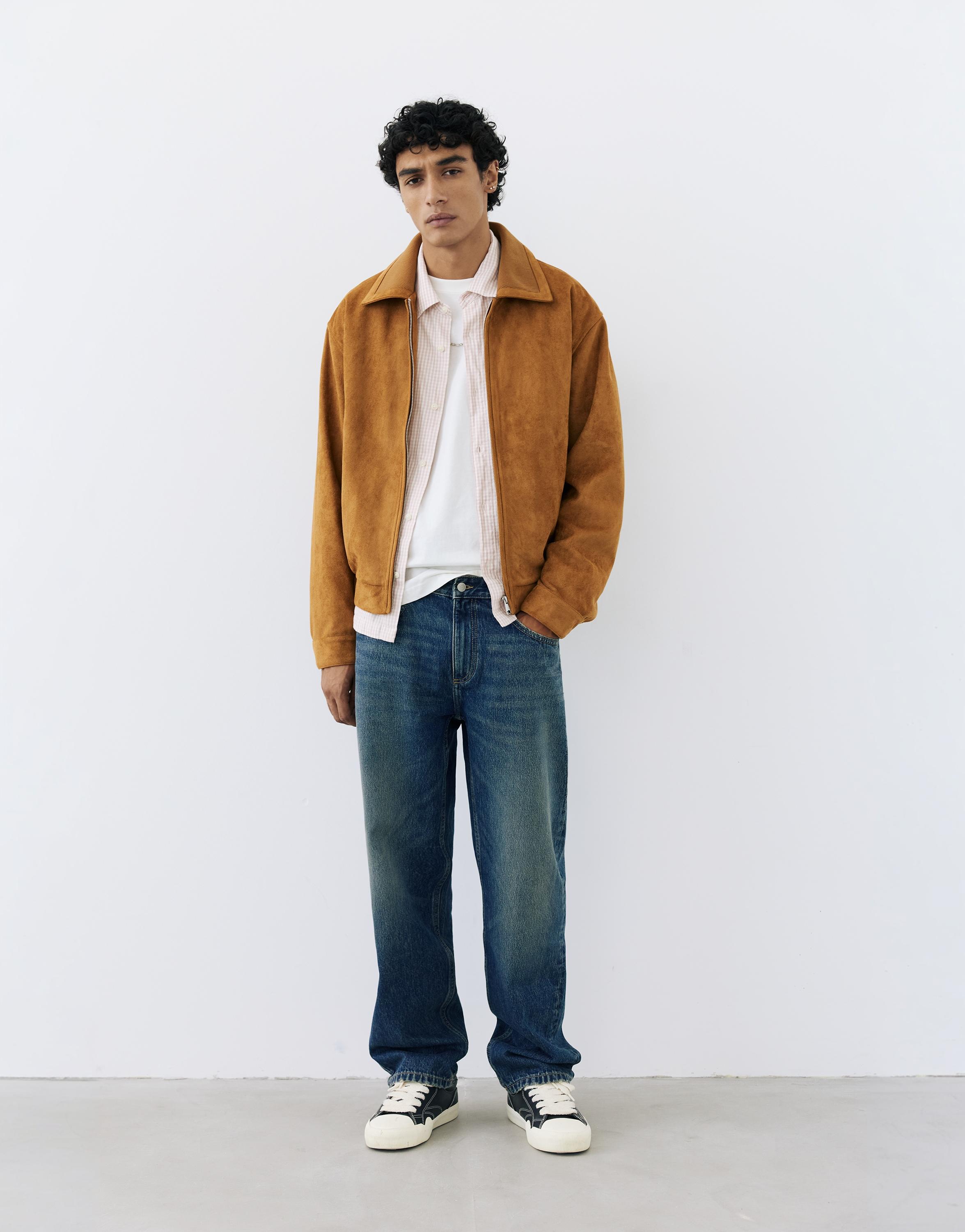 Faux suede jacket — Caramel