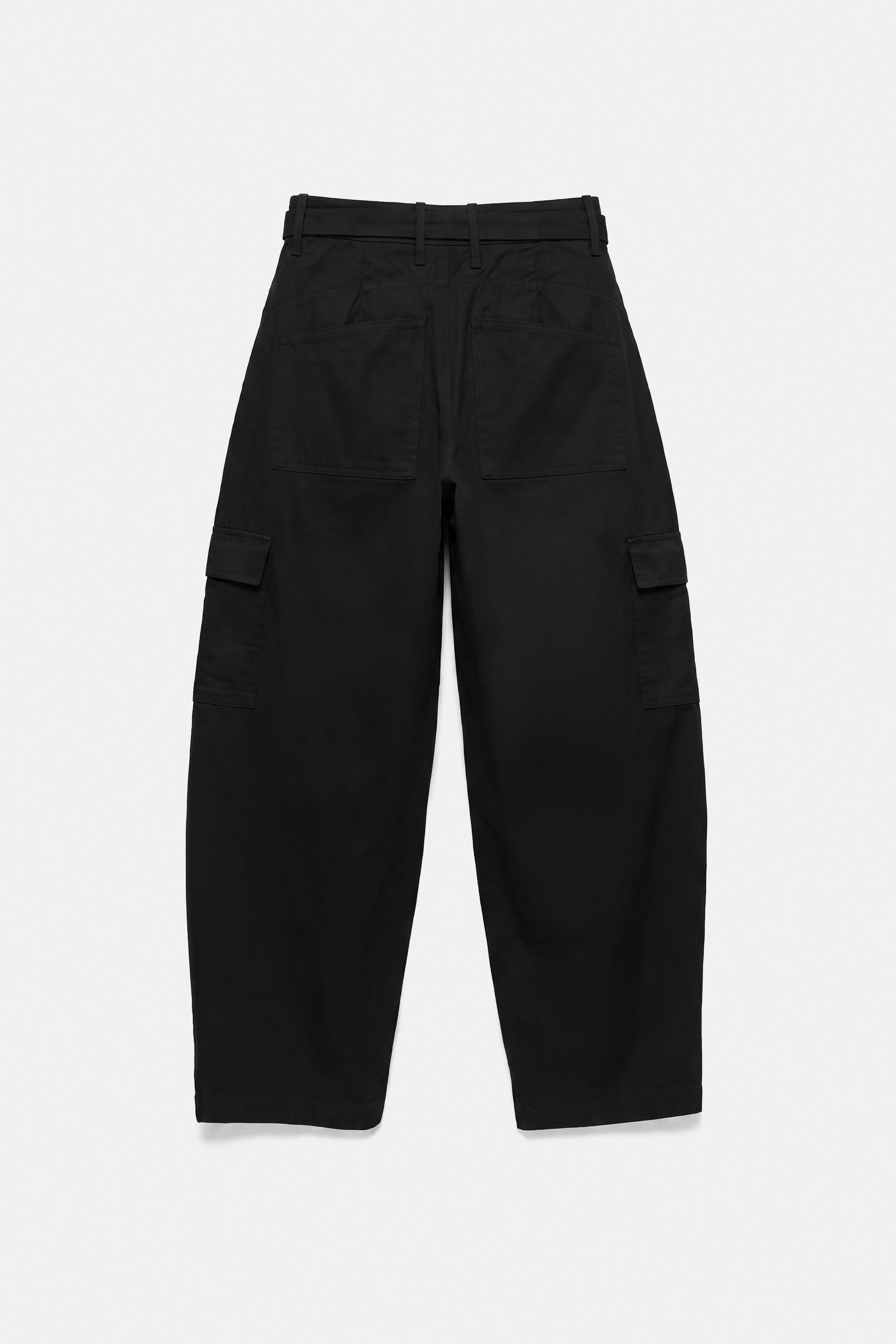 Balloon cargo trousers with belt — Faded black
