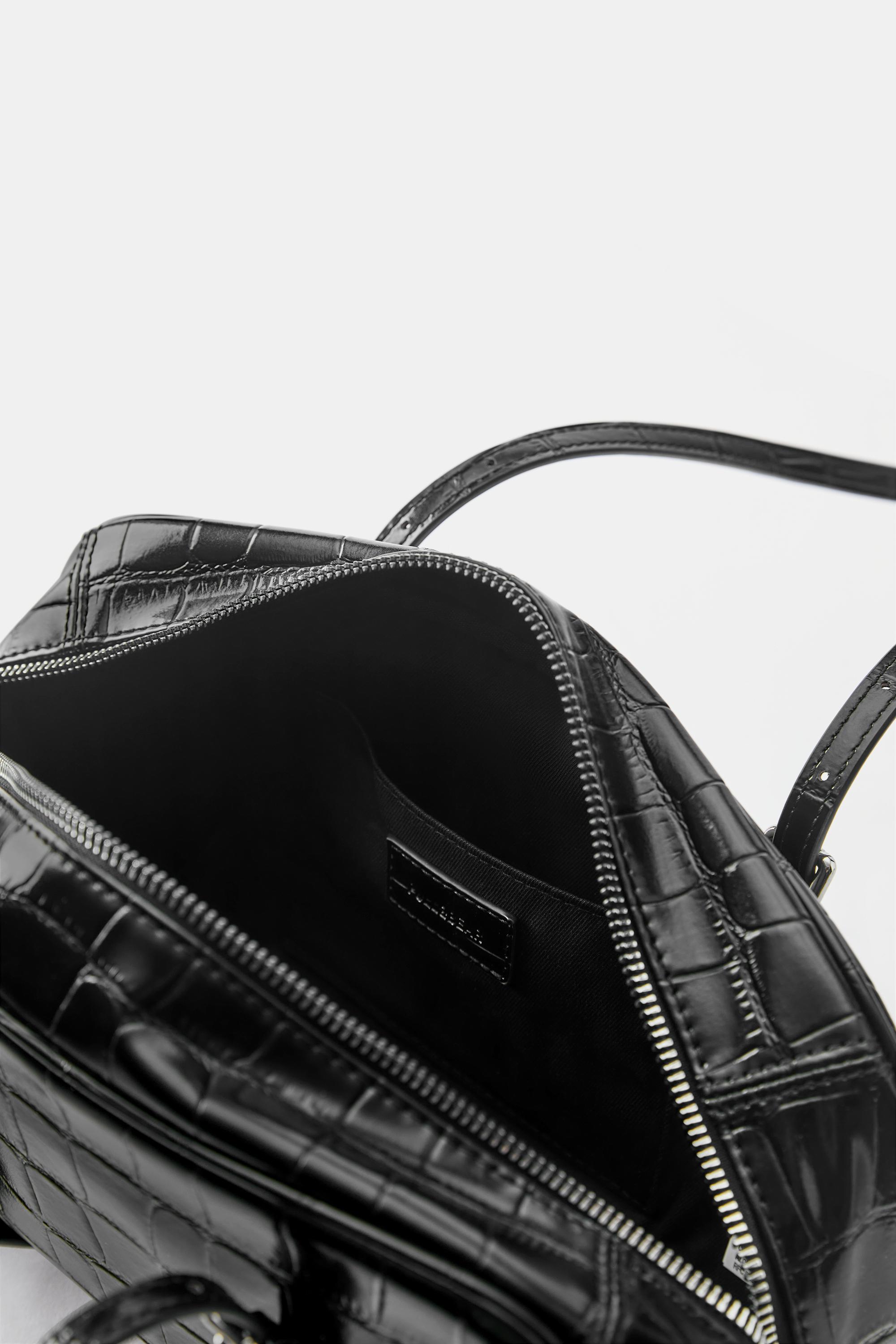 Textured shoulder bag — Black