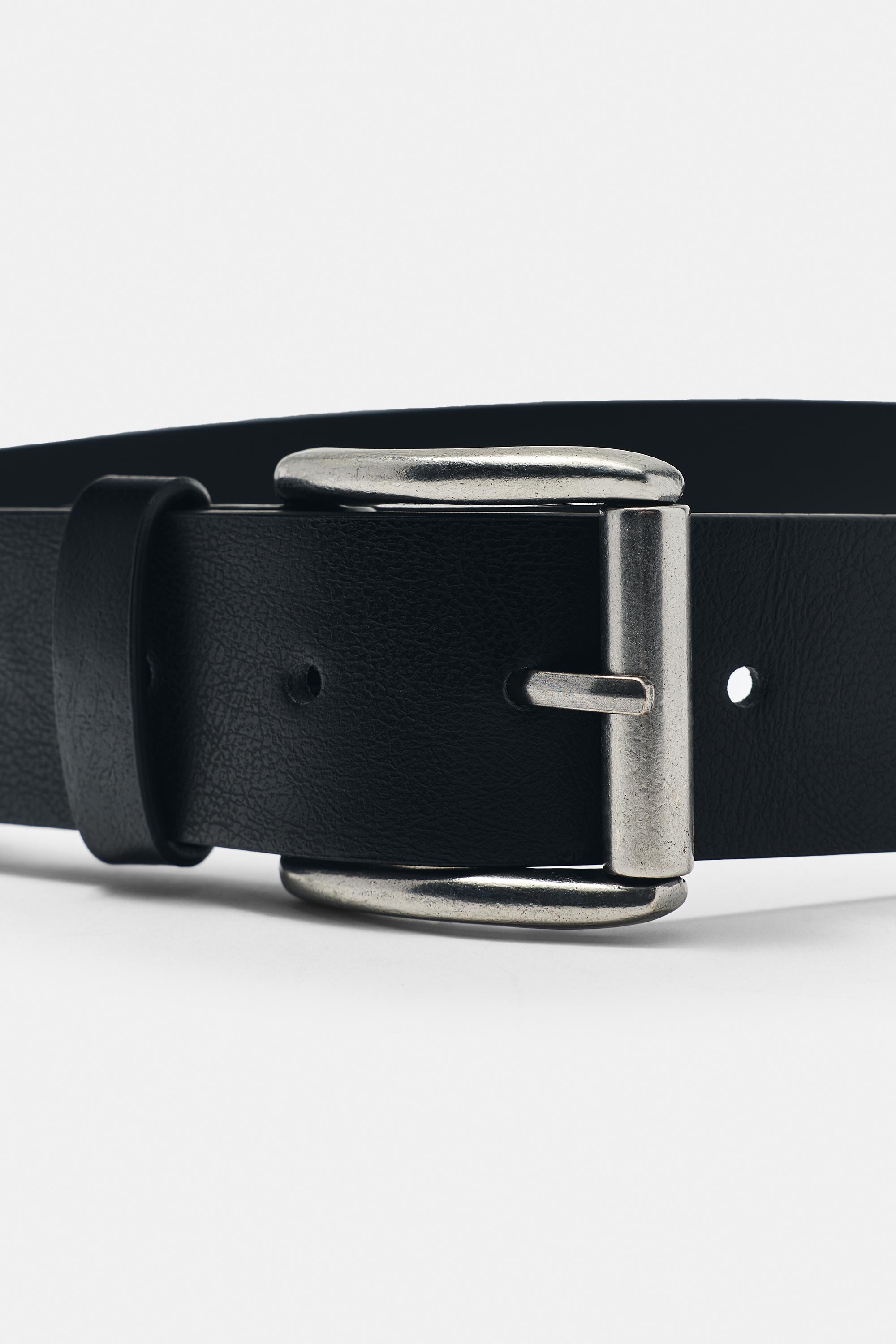 Leather-effect belt — Black