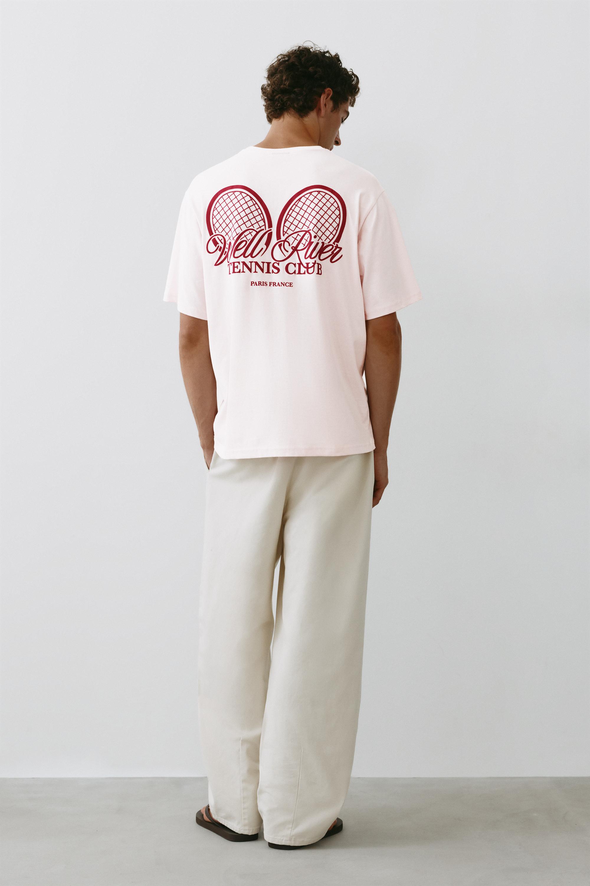 Tennis Club graphic T-shirt — Pink