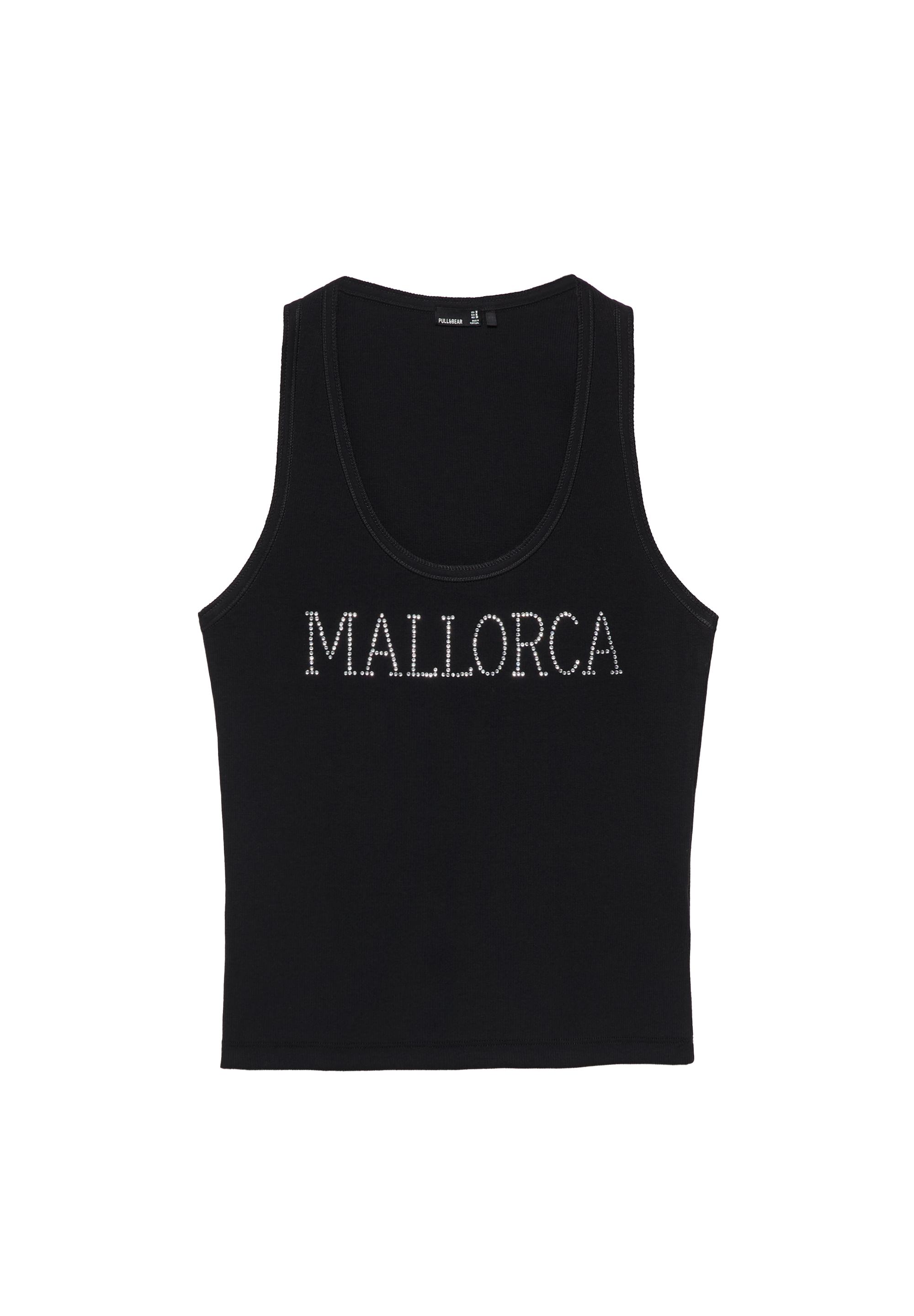 Mallorca rhinestone top — Black