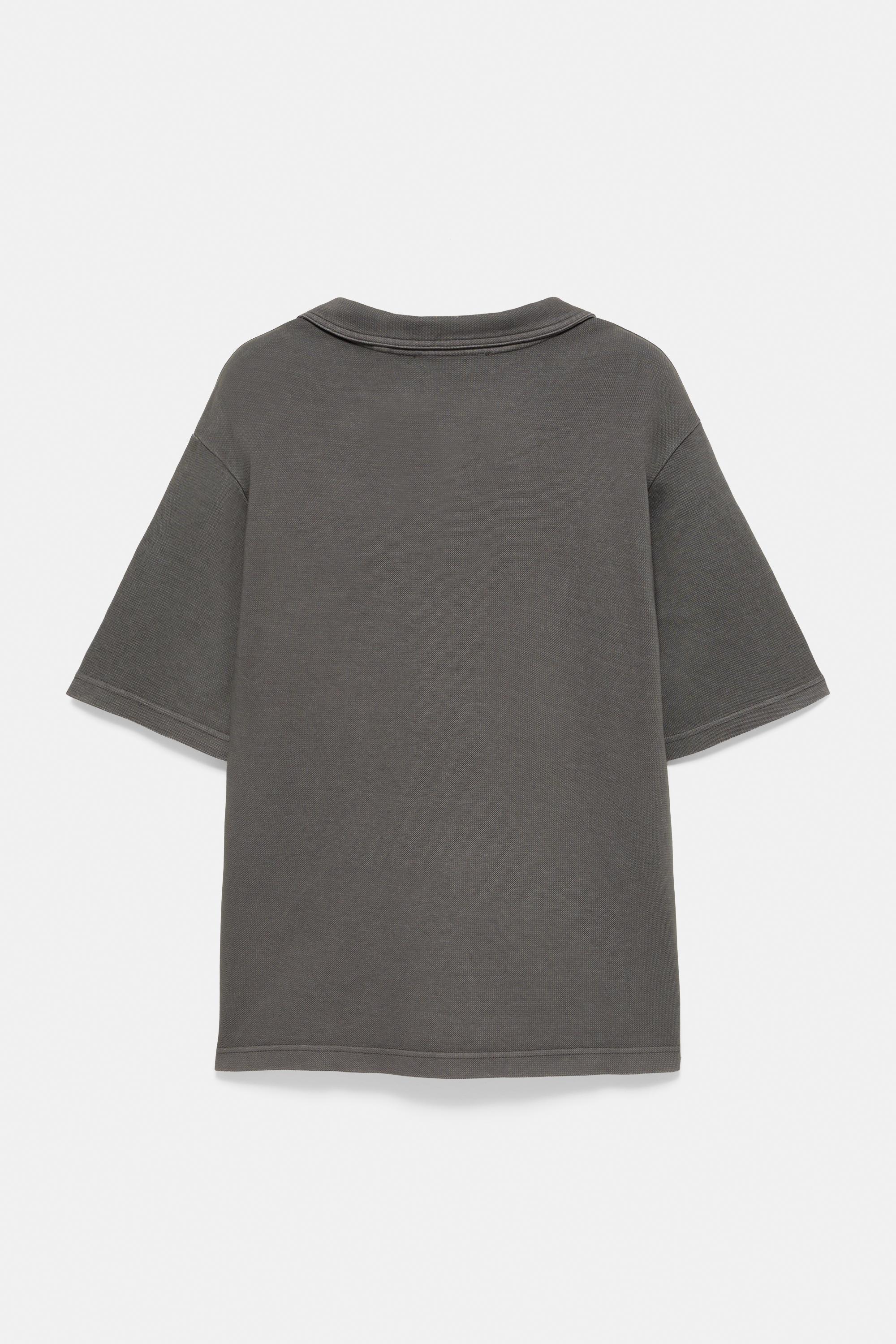 Short sleeve piqué polo shirt — Anthracite grey