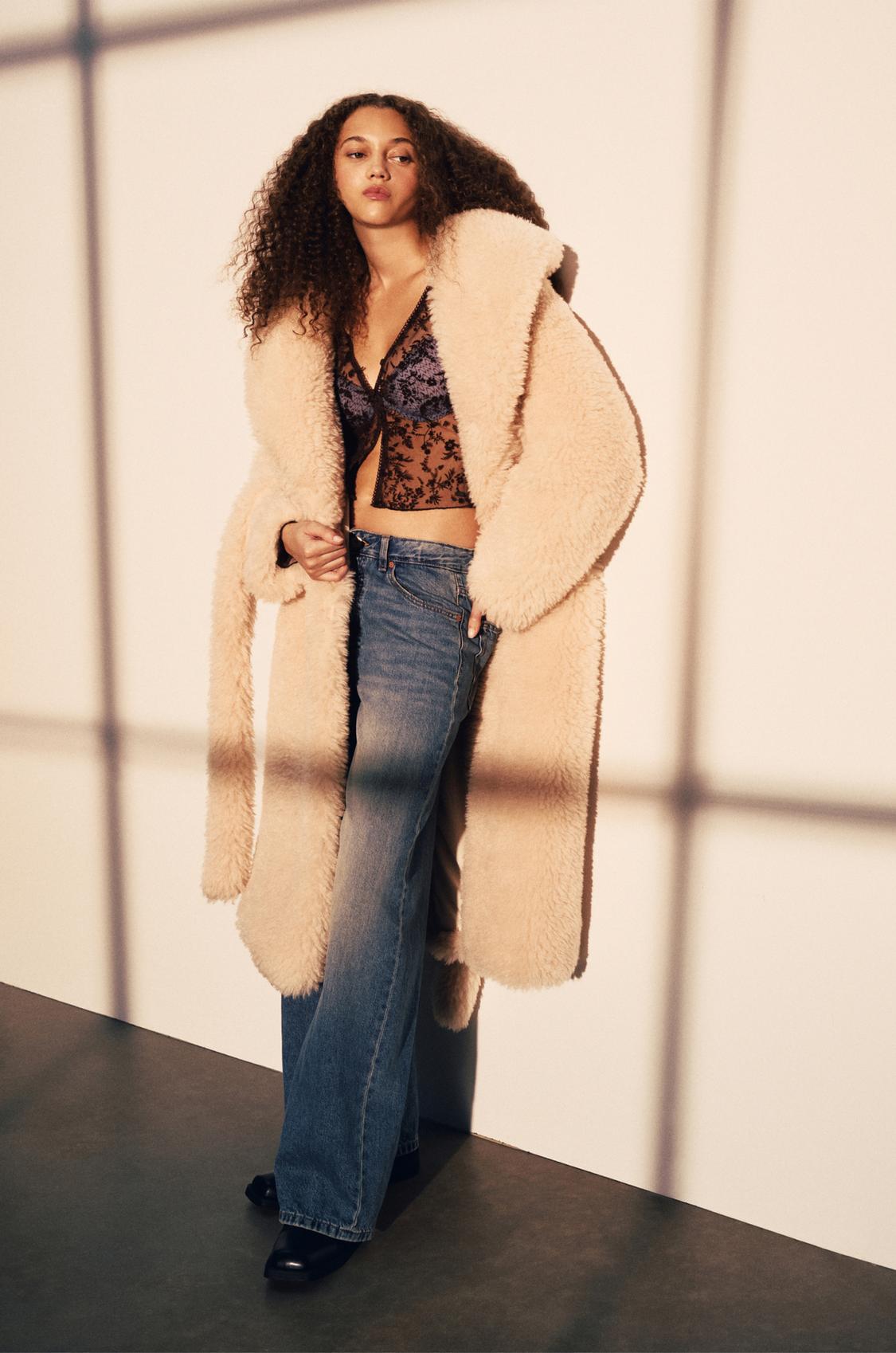 Pull And Bear Teddy Coat Burgundy Coat Pull Bear Mantel Cappotto