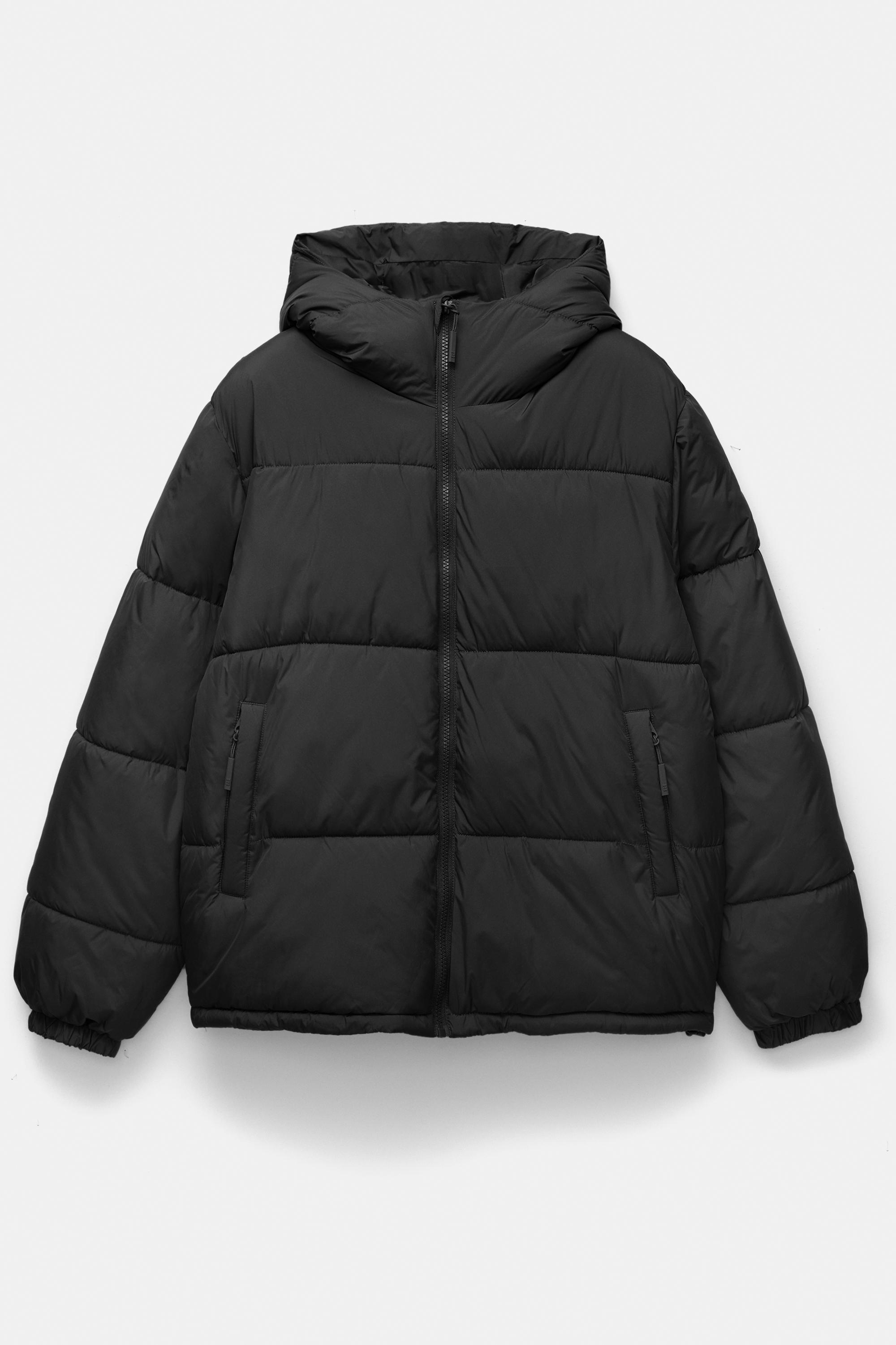 Padded jacket with hood — Black