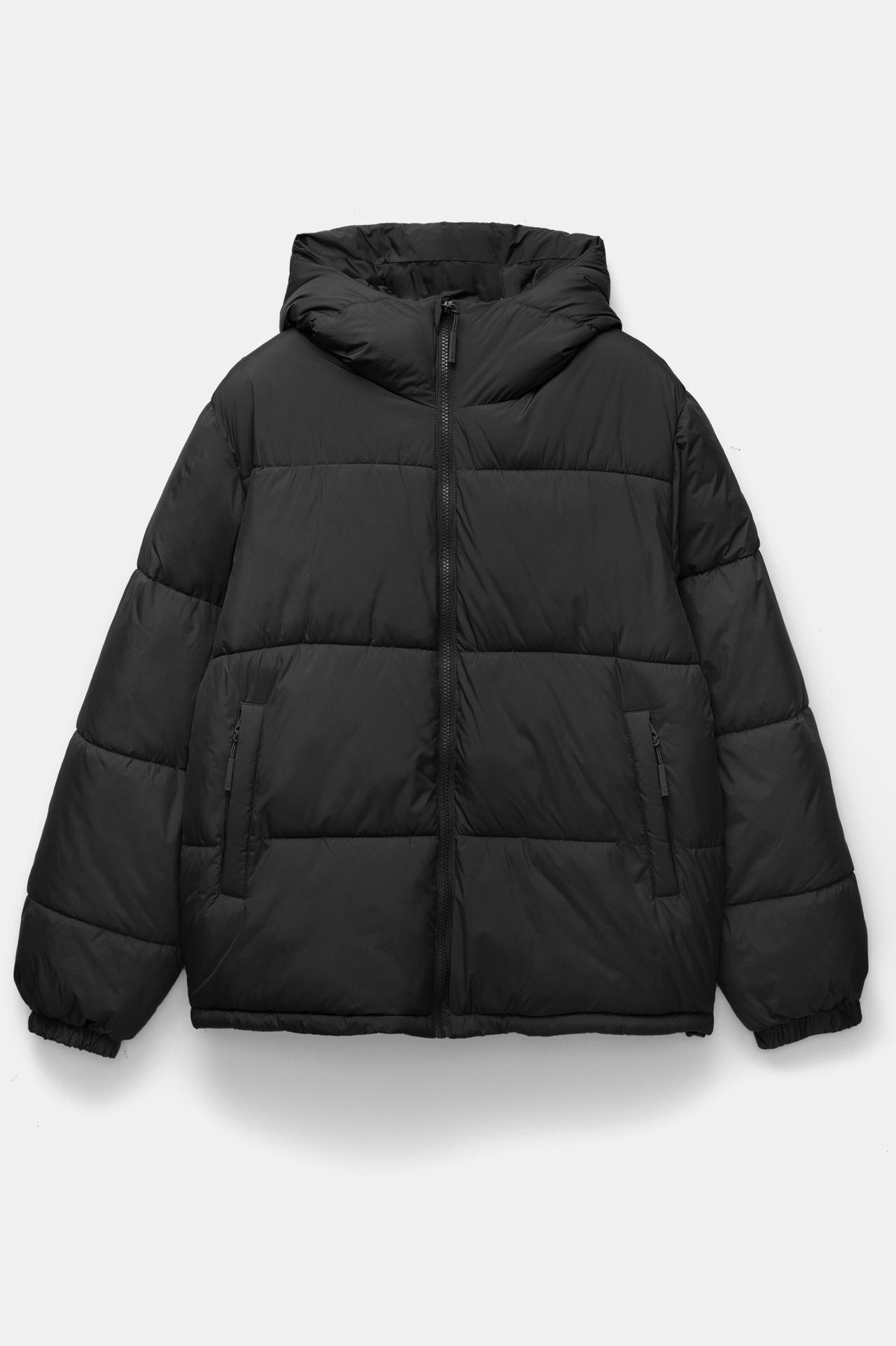 Padded jacket with hood — Black