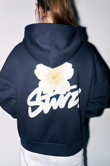Daisy graphic hoodie — Navy 1