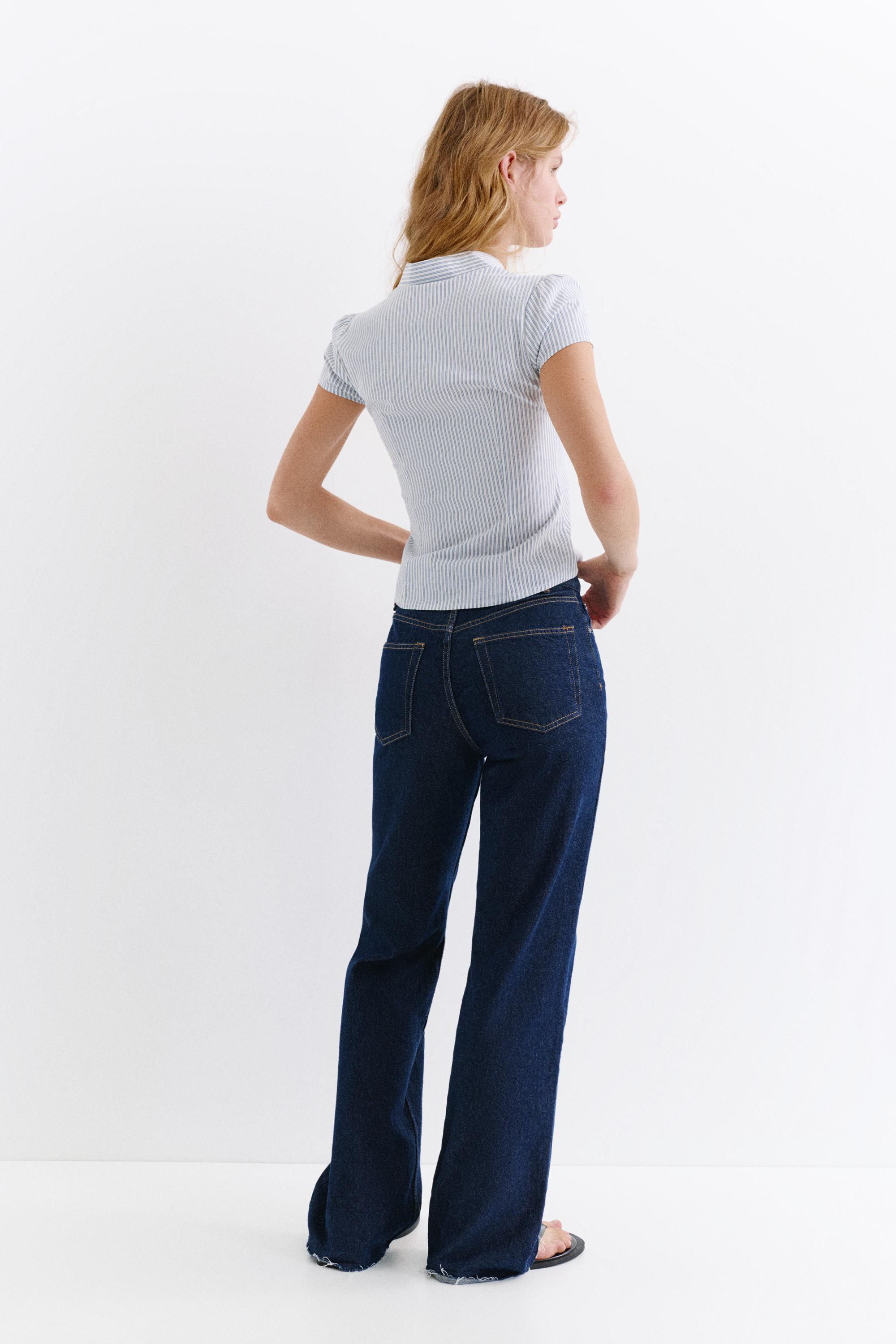 Slim fit short sleeve shirt — Blue/White