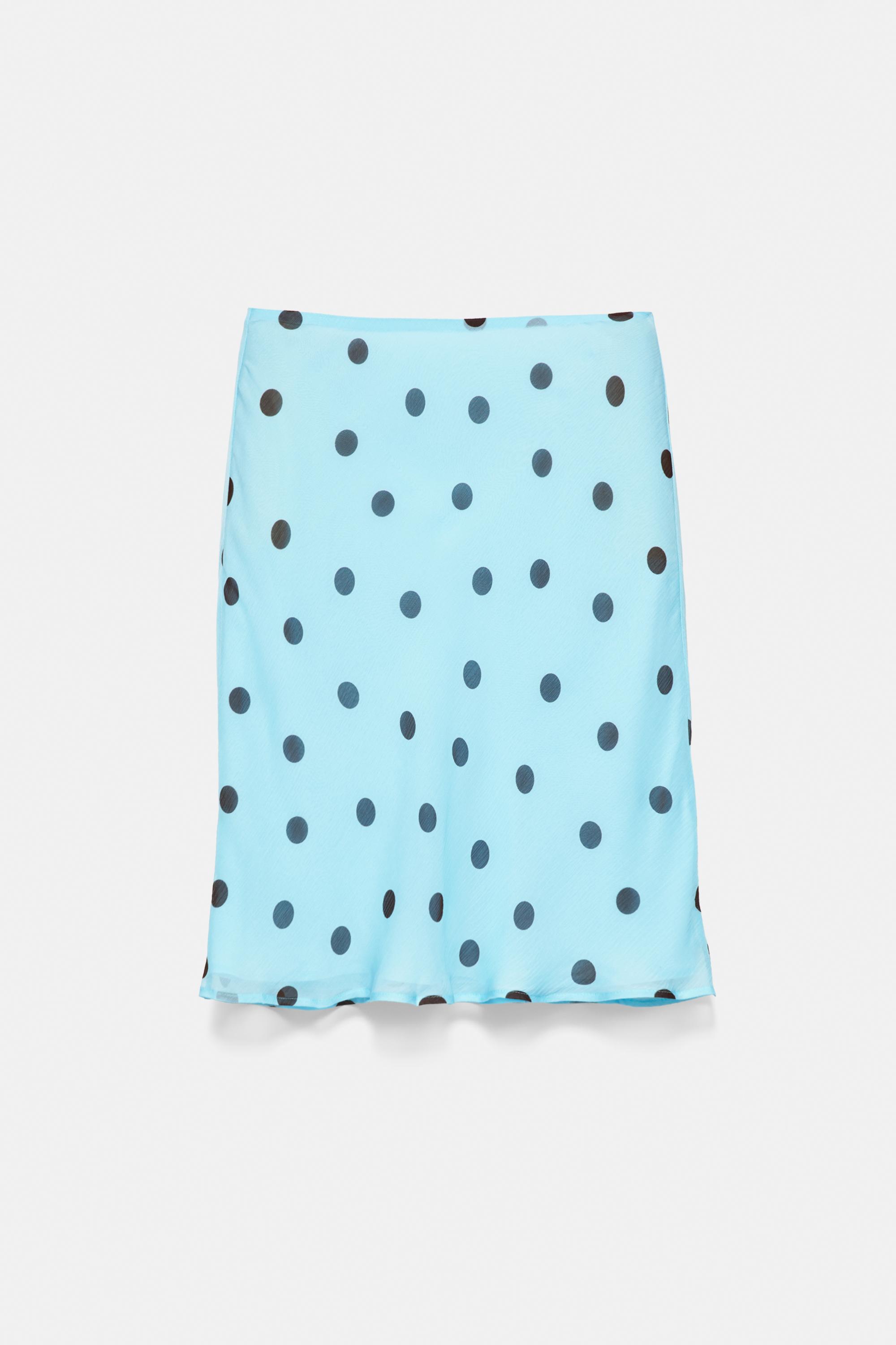 Polka dot straight skirt