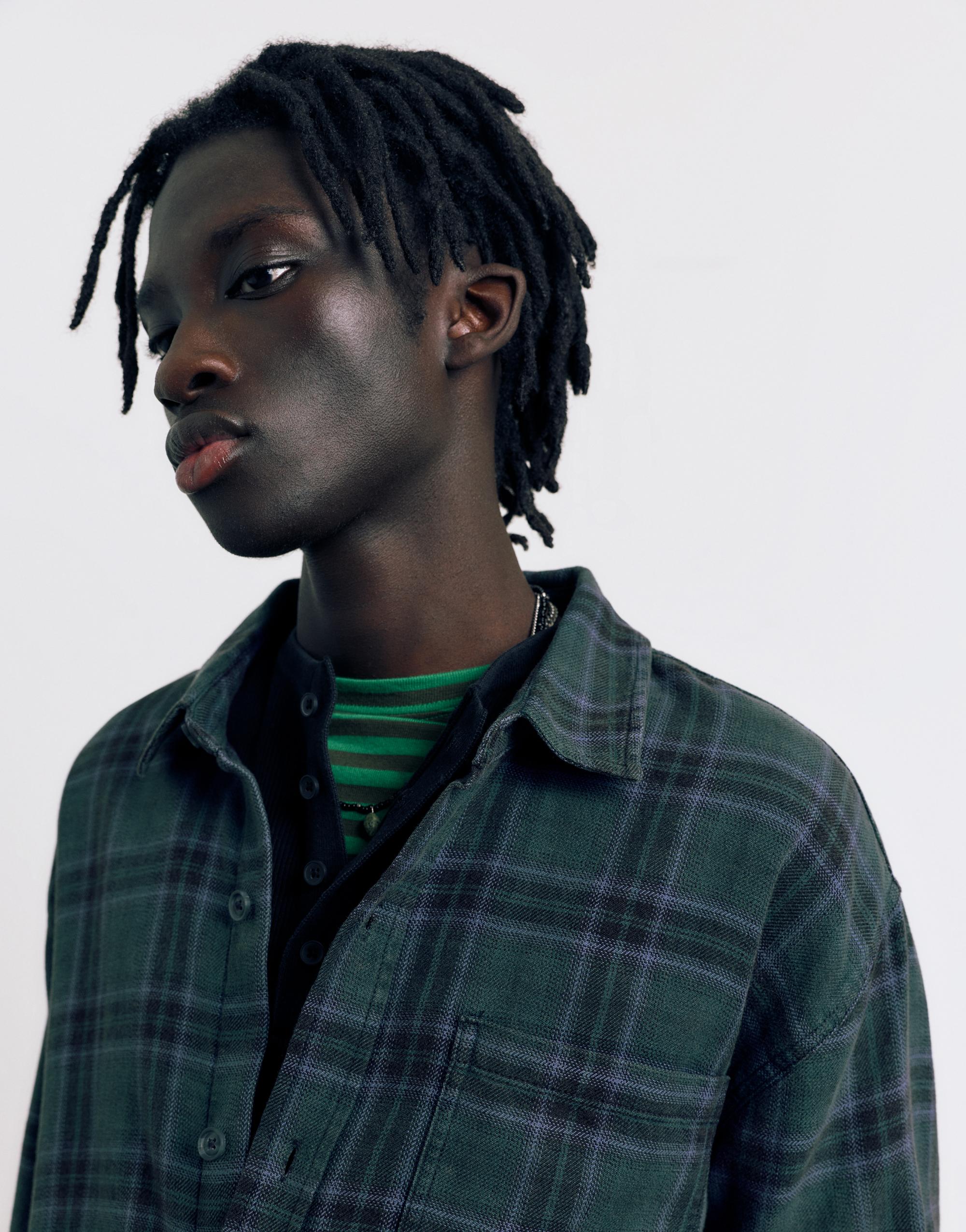 Uzun kollu kareli gömlek - Görsel 35