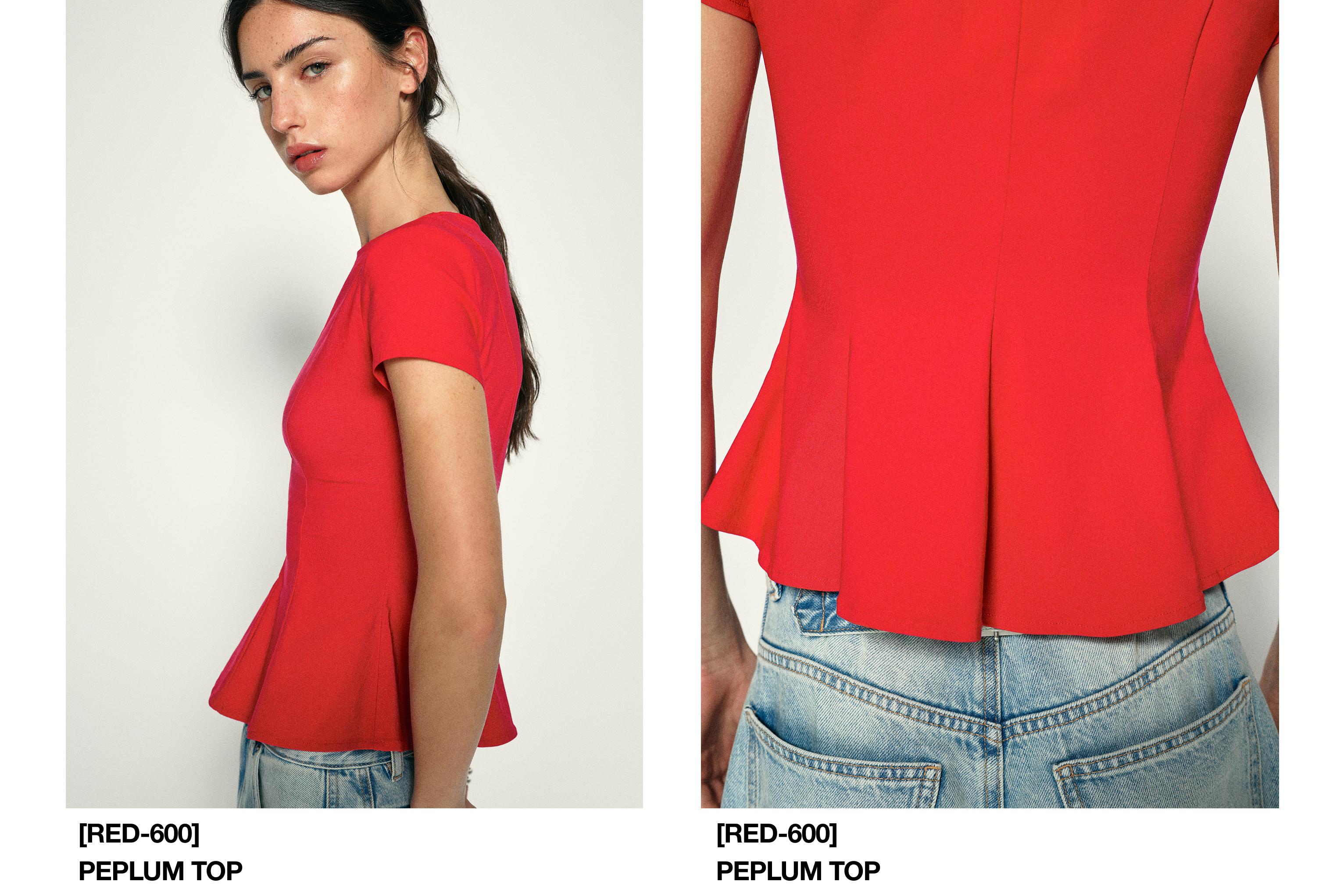 Peplum top — Red