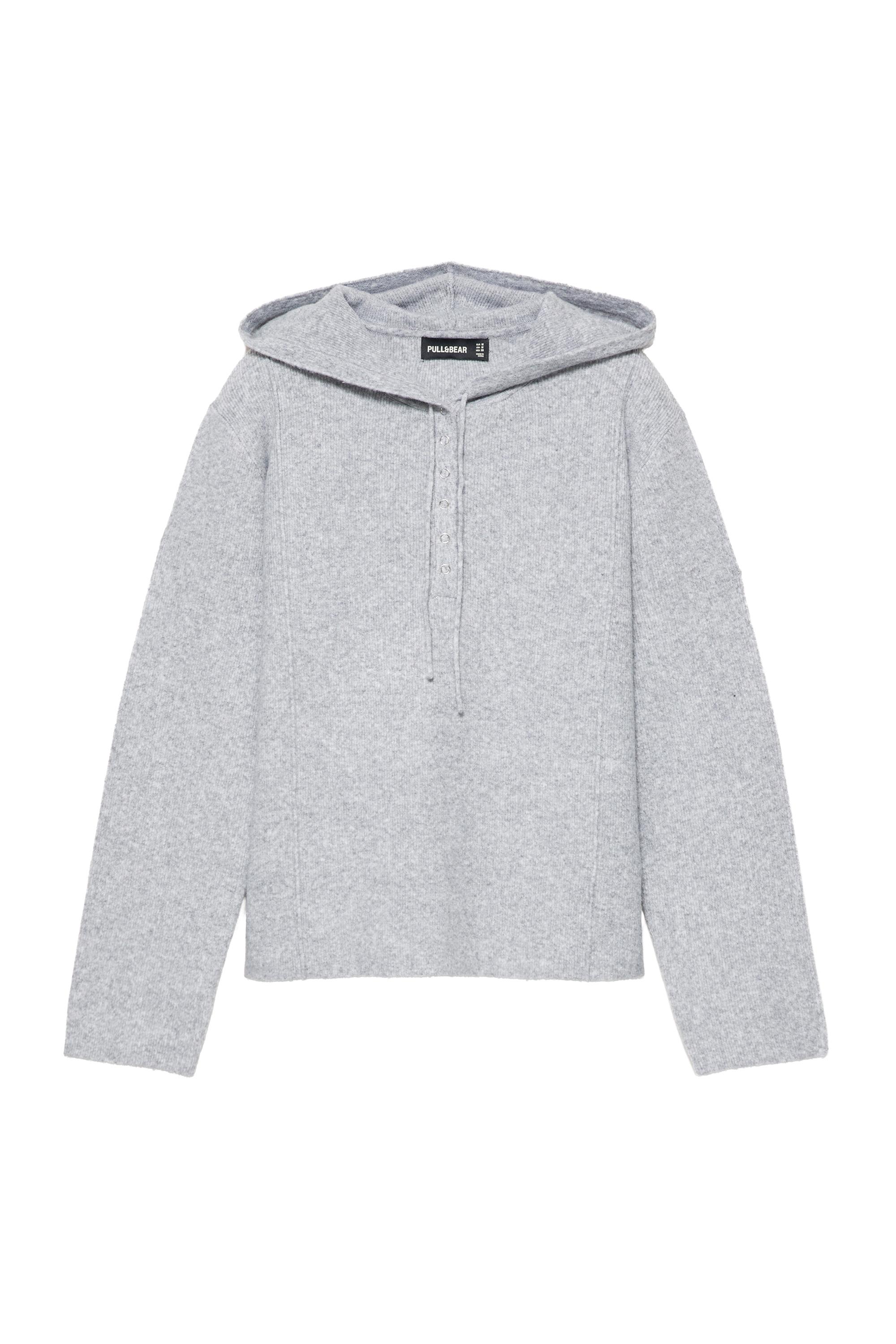 Pull&Bear Kapüşonlu düğmeli kazak görsel 3