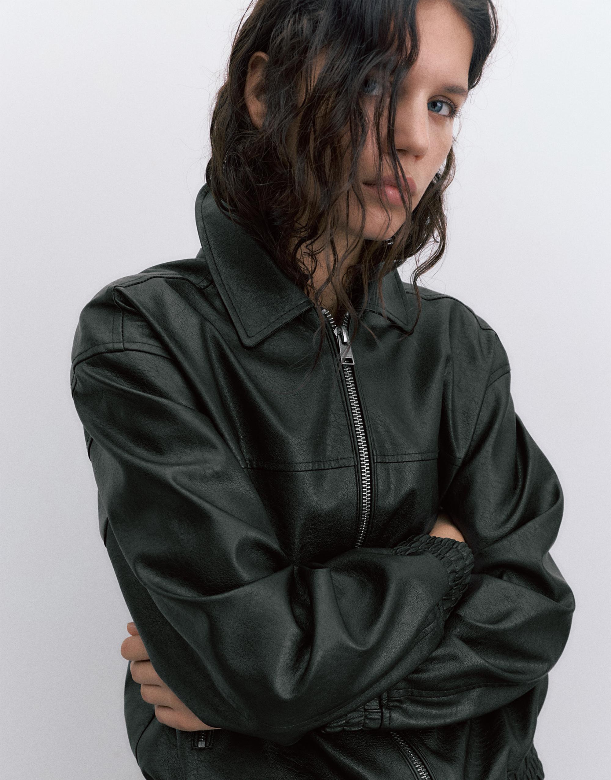 Suni Deri Baba Kesim Ceket - Görsel 11