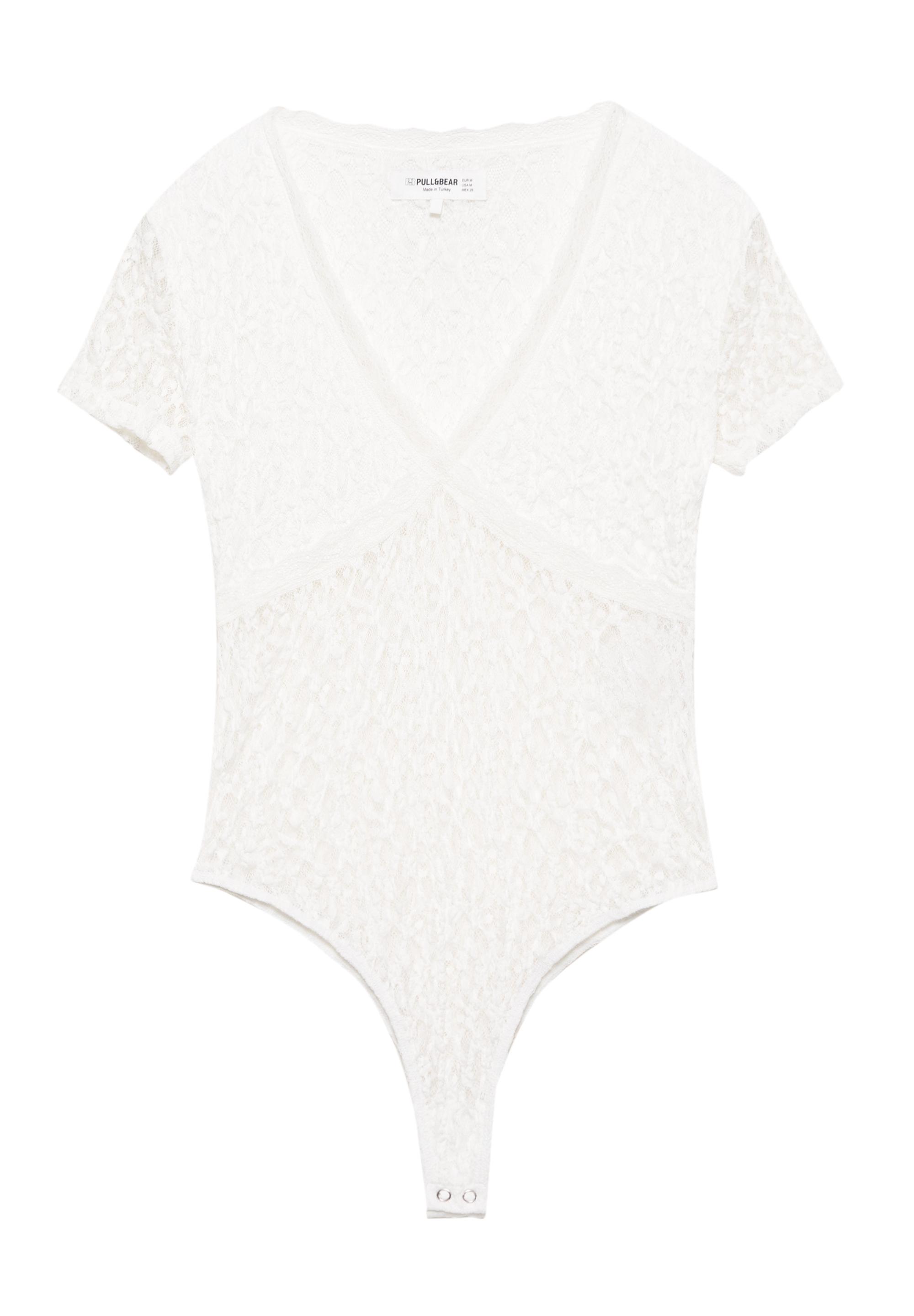 Short sleeve lace bodysuit — Ice