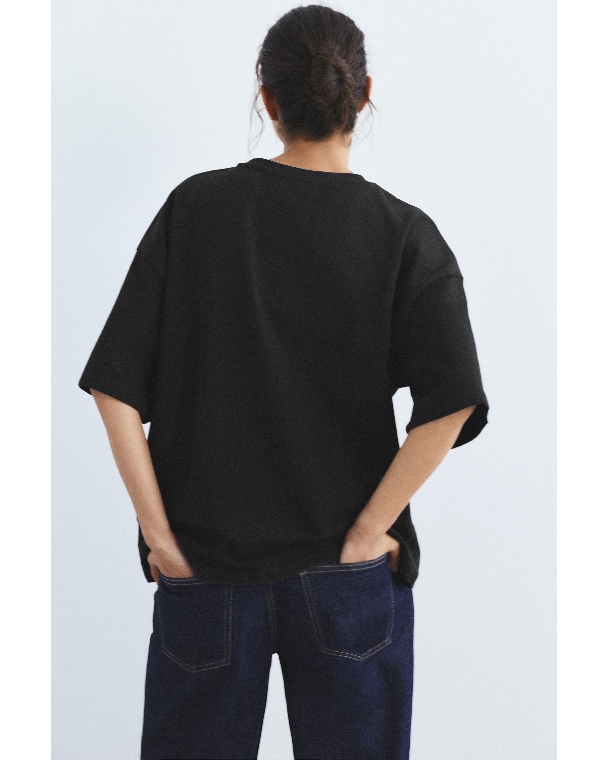 Oversize short sleeve T-shirt — Black