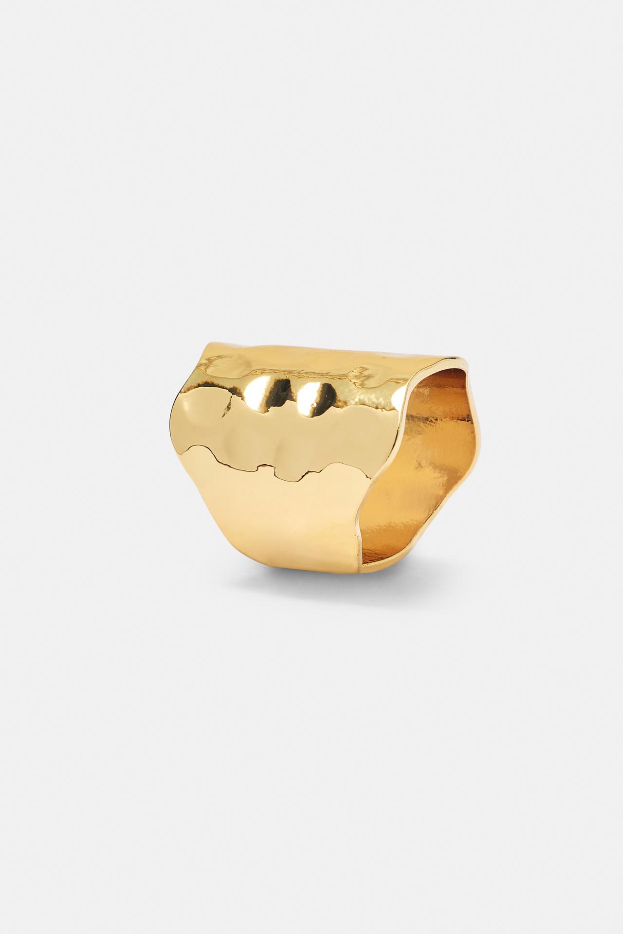 Pack of 3 textured rings — Gold