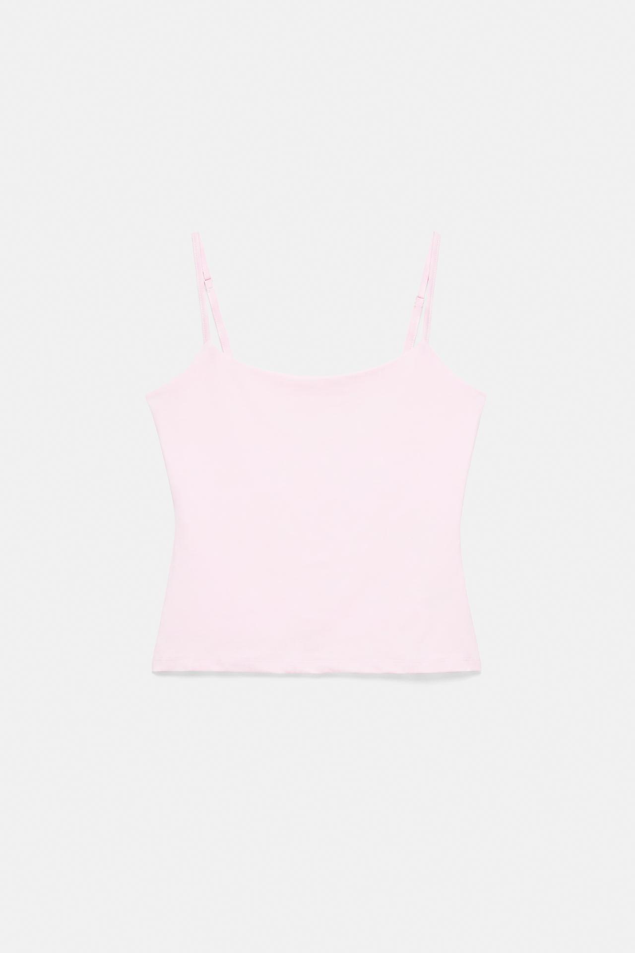 Basic top with adjustable straps — Pastel pink