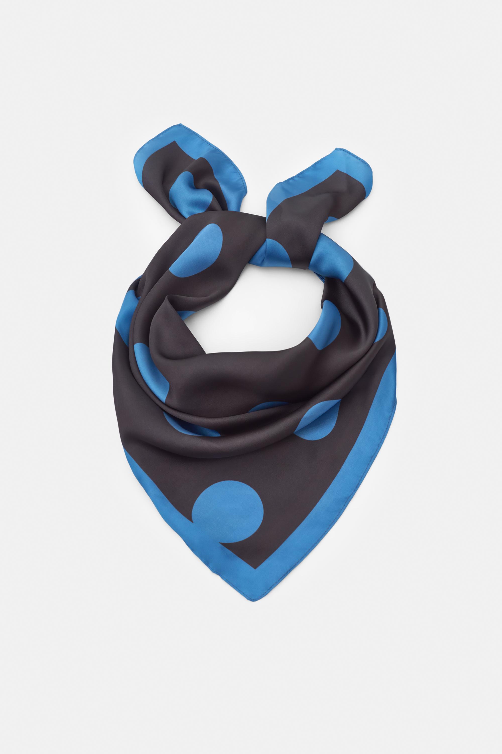 Puantiye desenli saten fular - Görsel 5