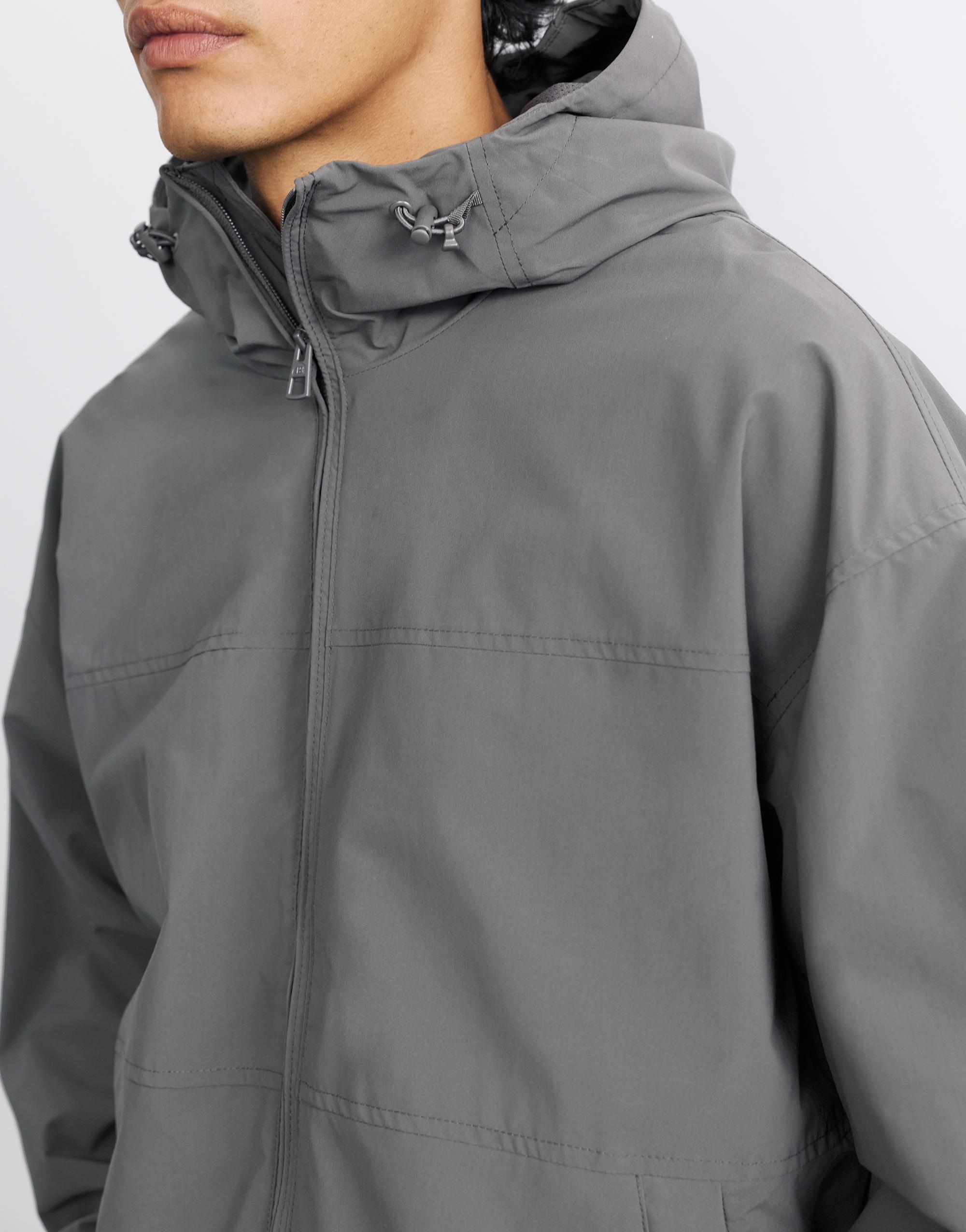 Lightweight hooded raincoat — Anthracite grey
