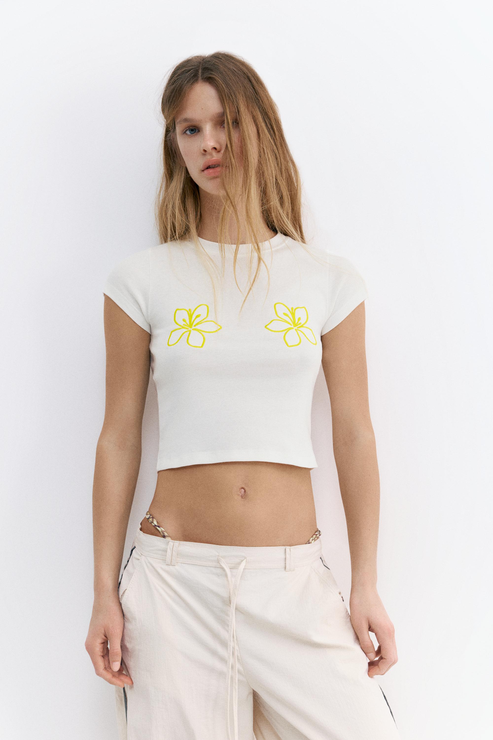 Floral graphic T-shirt — Ice