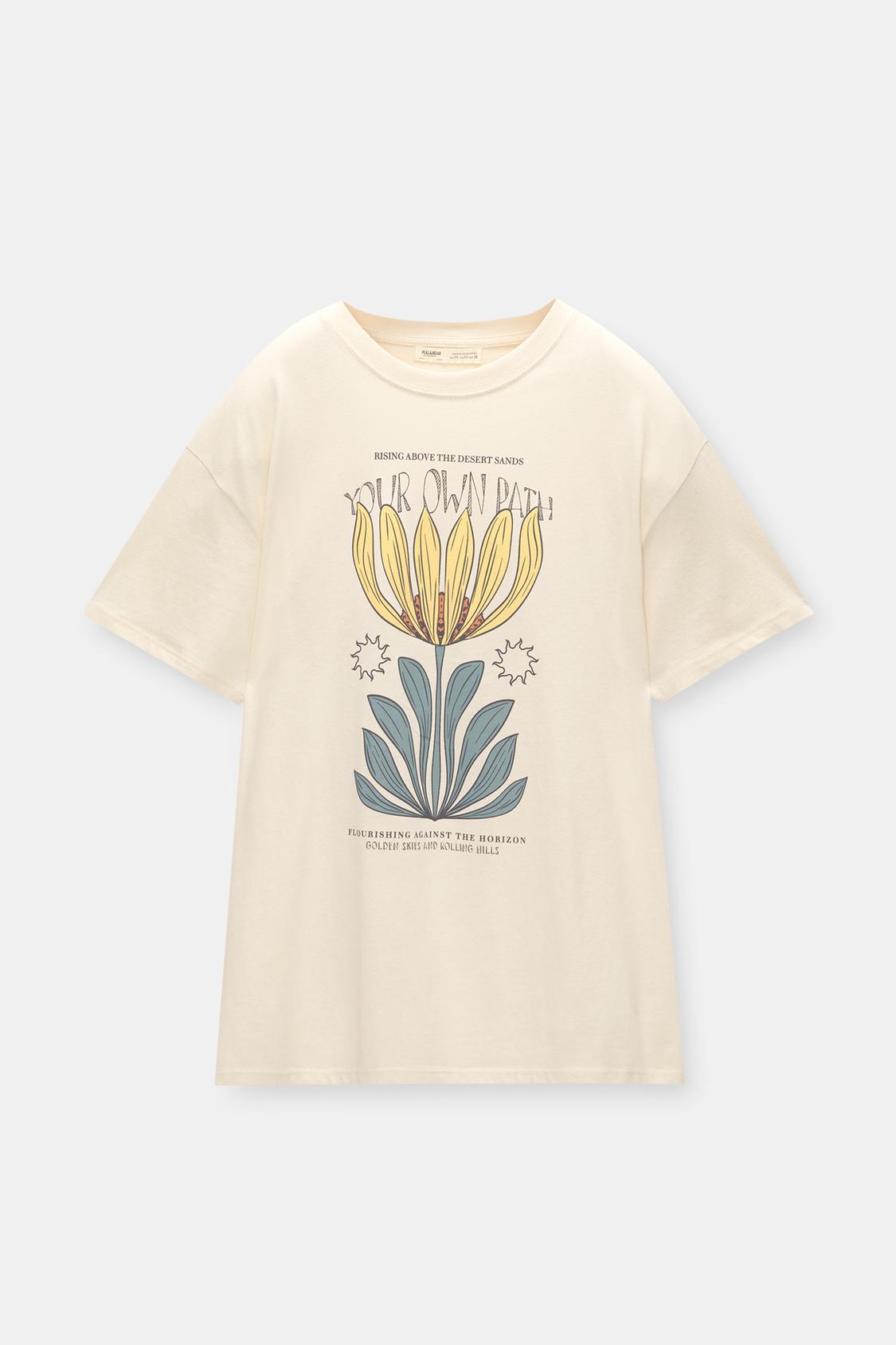 T-Shirt mit Blumen-Grafik - PULL&BEAR
