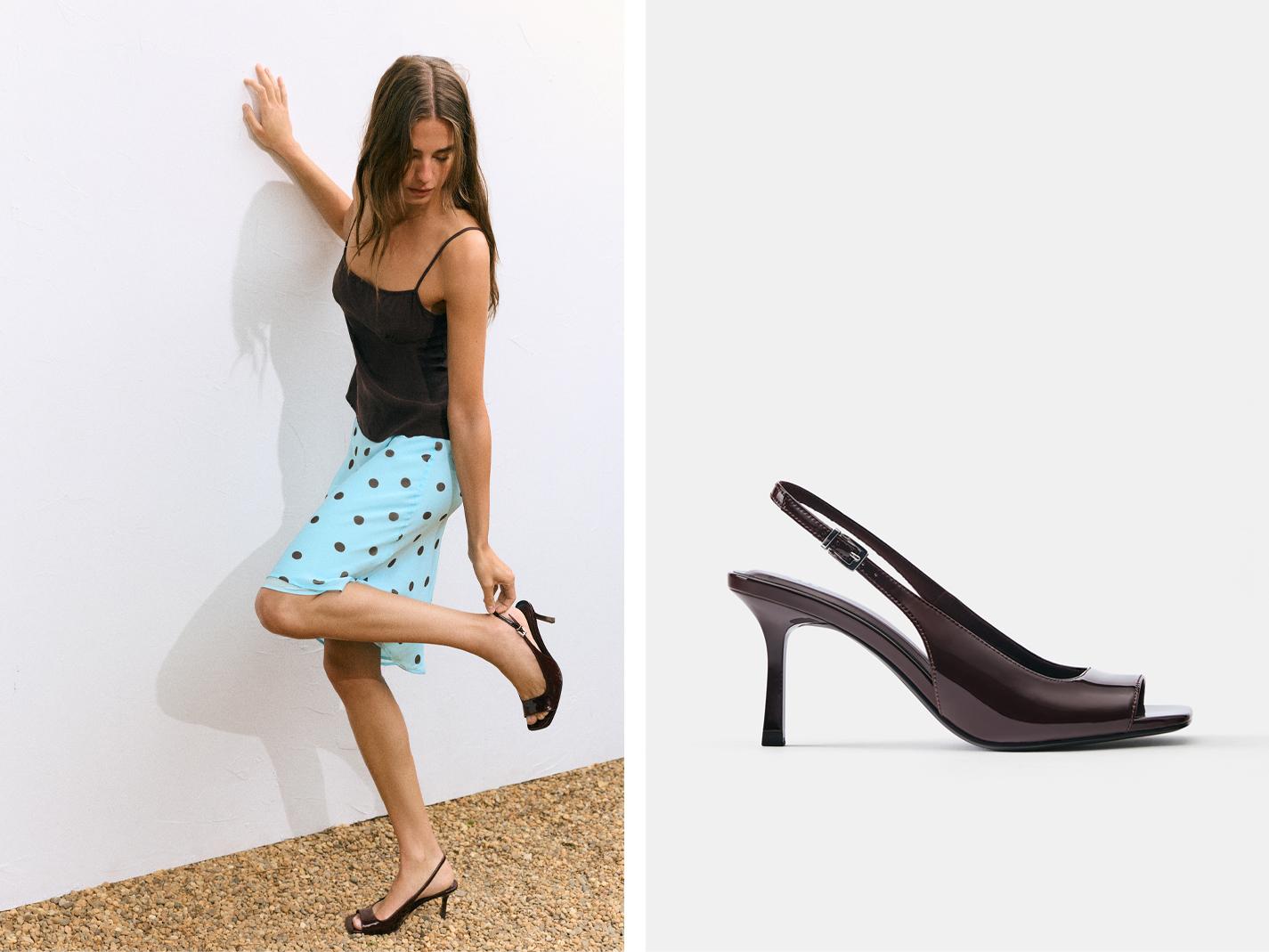 slingback heels — Brown