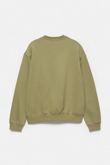 Relaxed fit round neck sweatshirt — Olive 6