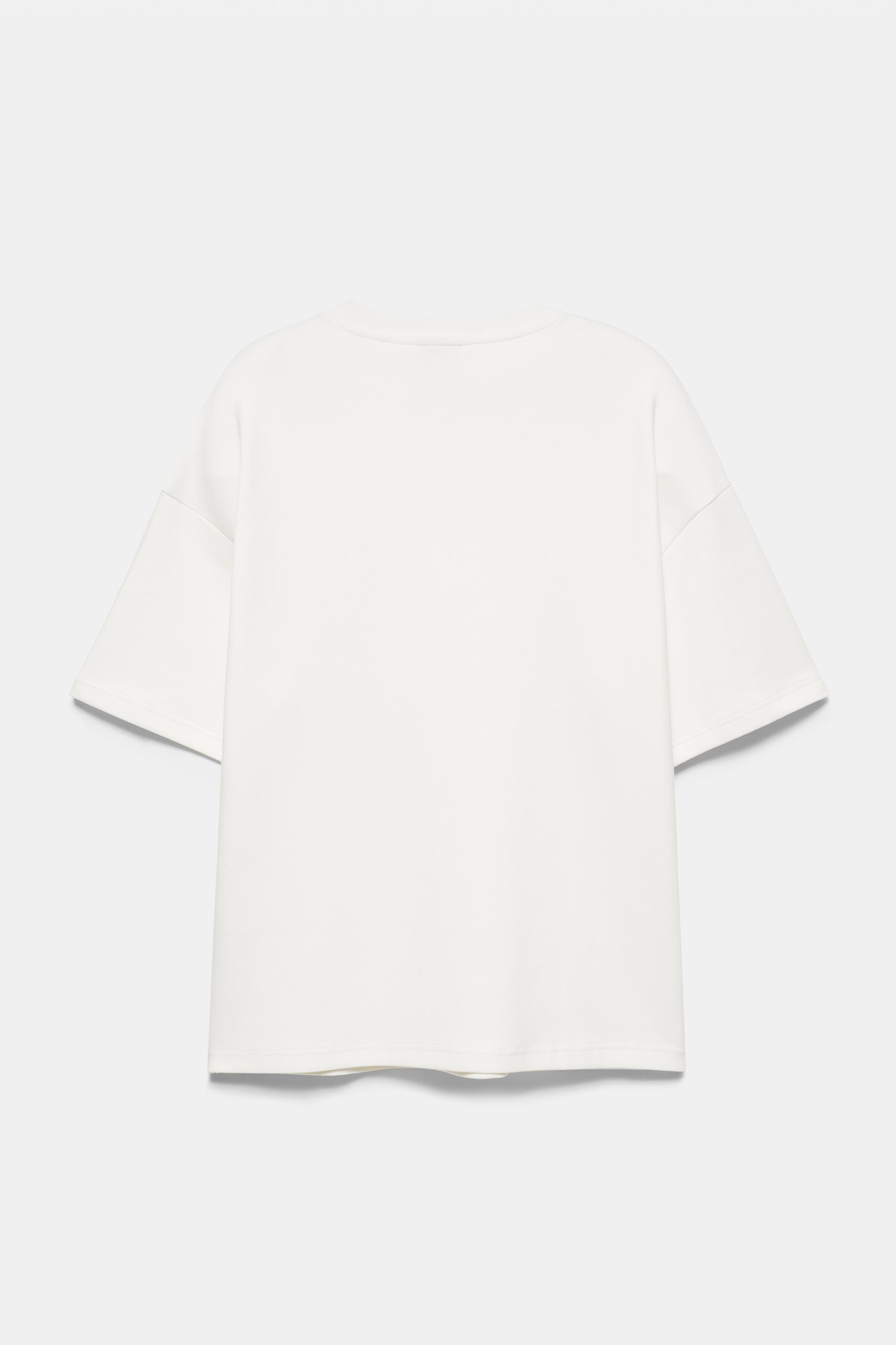Short sleeve sweatshirt with raised logo — Off white