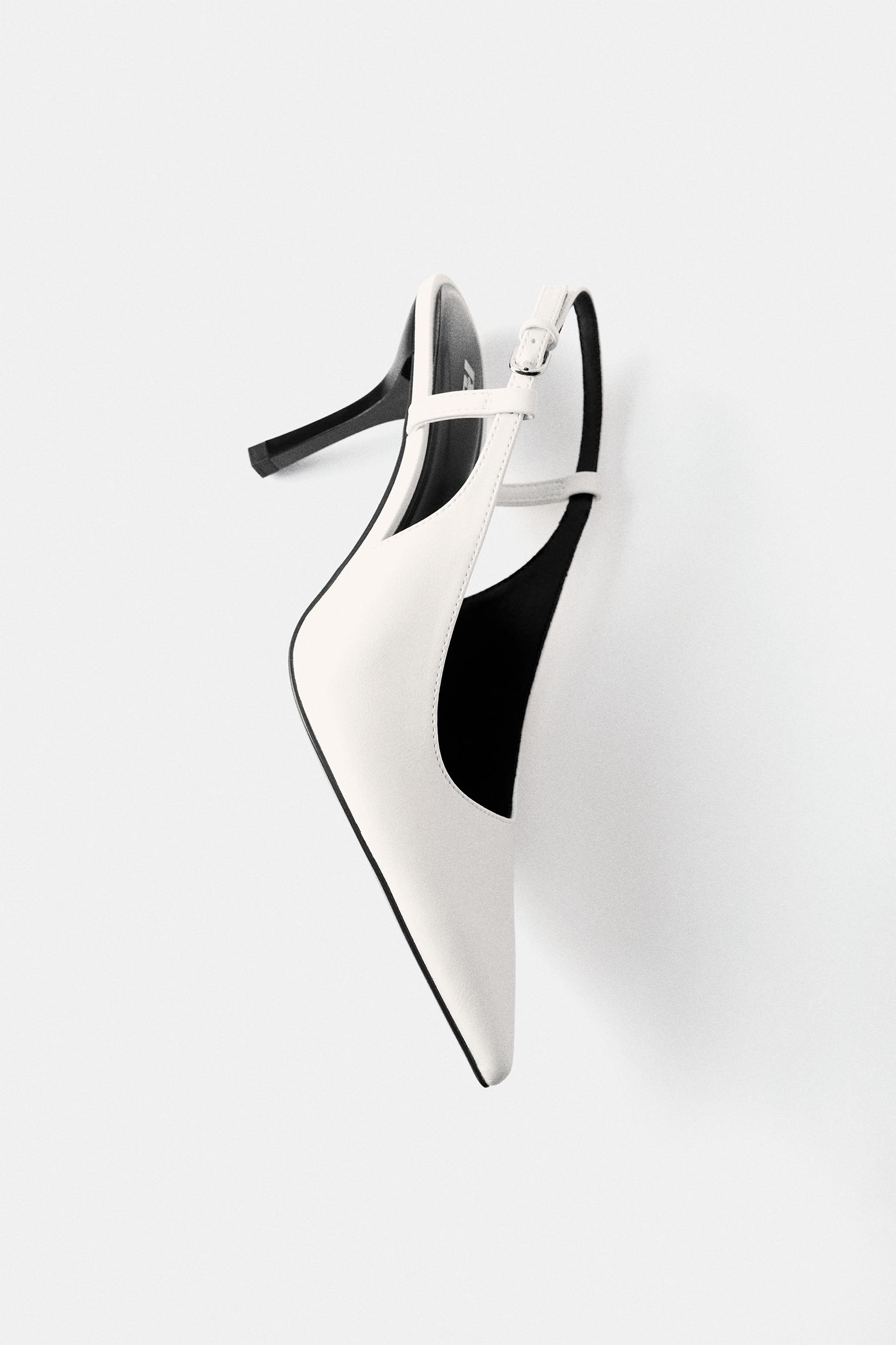 Slingback high-heel shoes — White